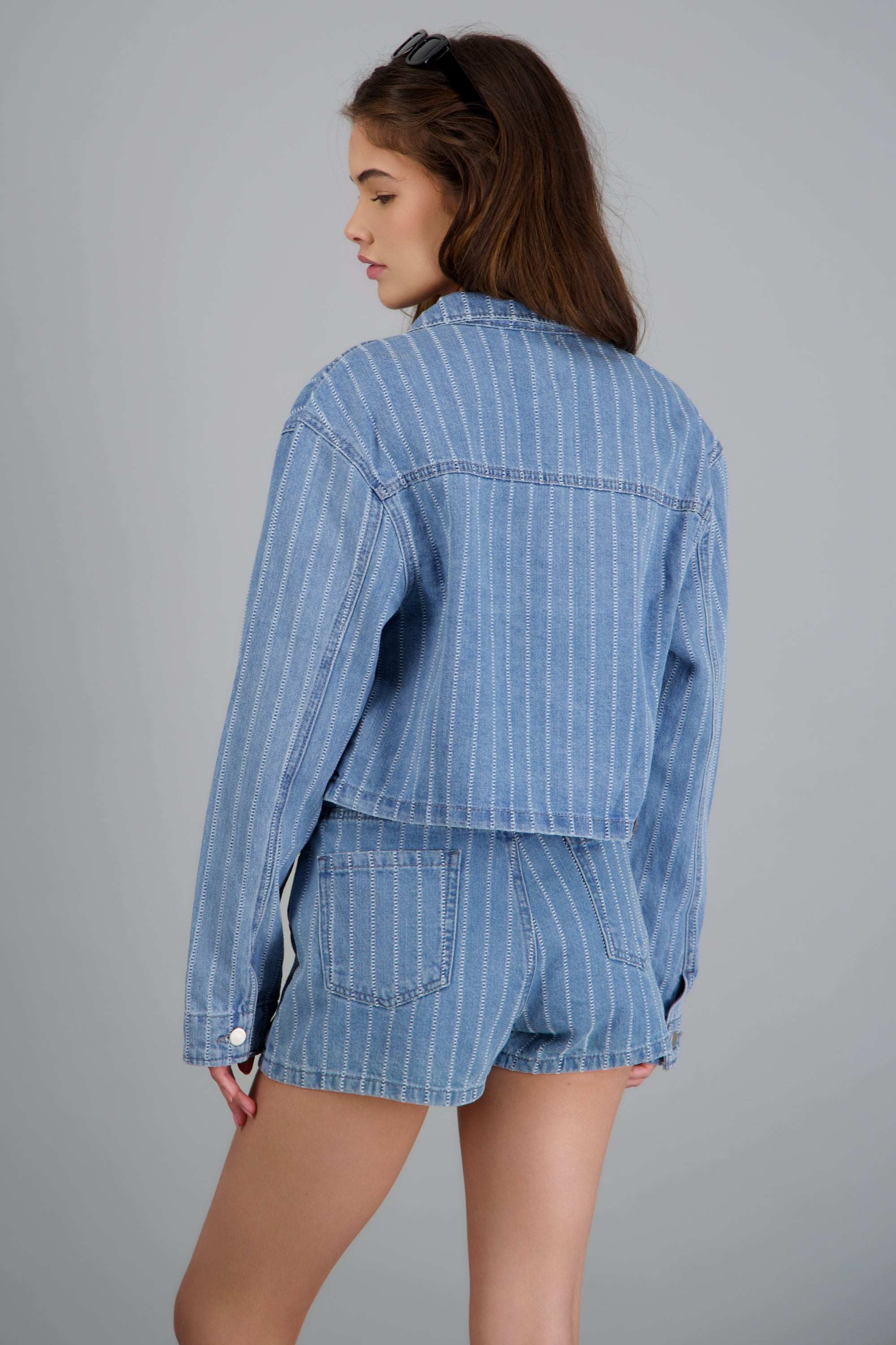Chamarra denim costuras LIGHT WASH