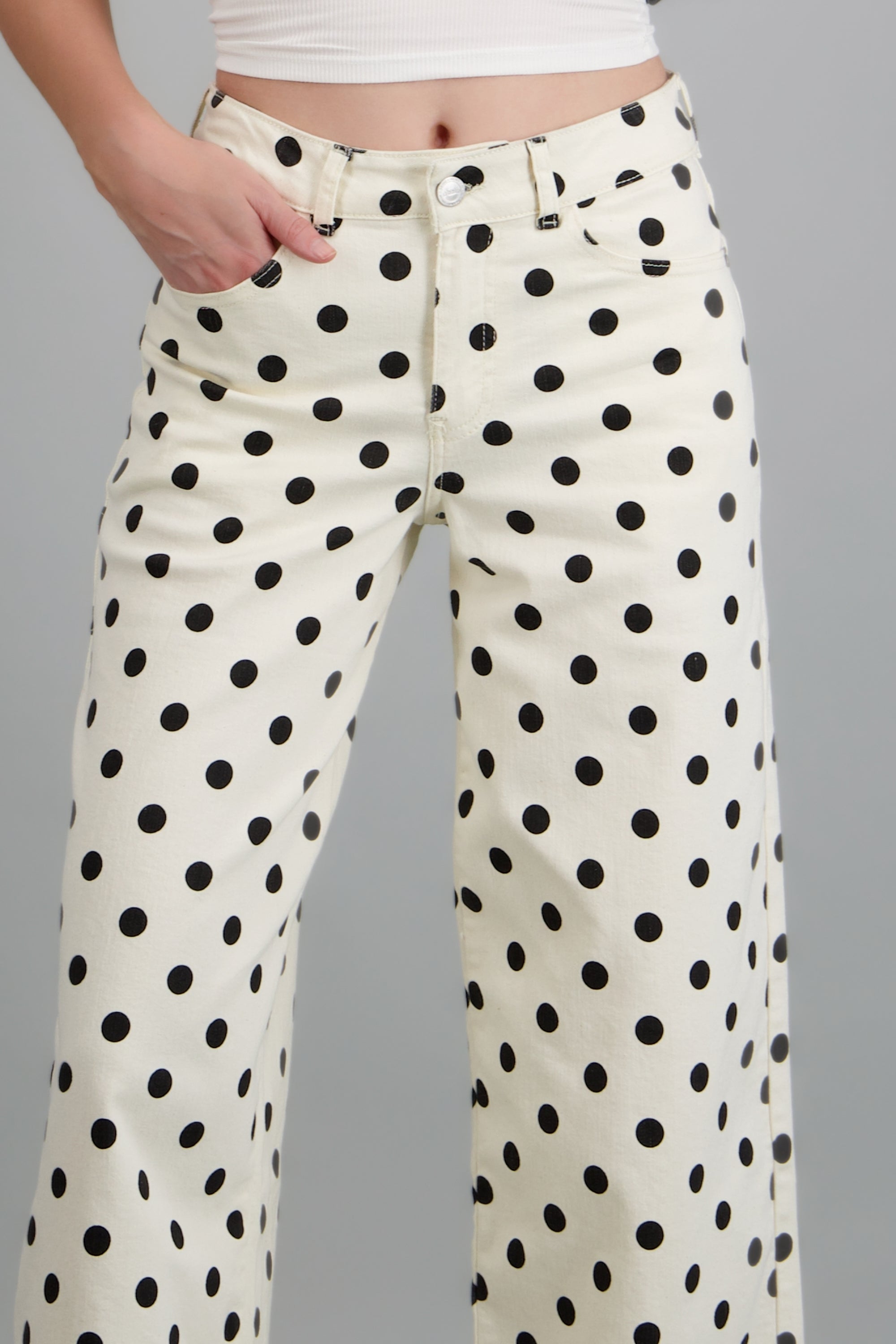 Jeans wide leg polkadots HUESO