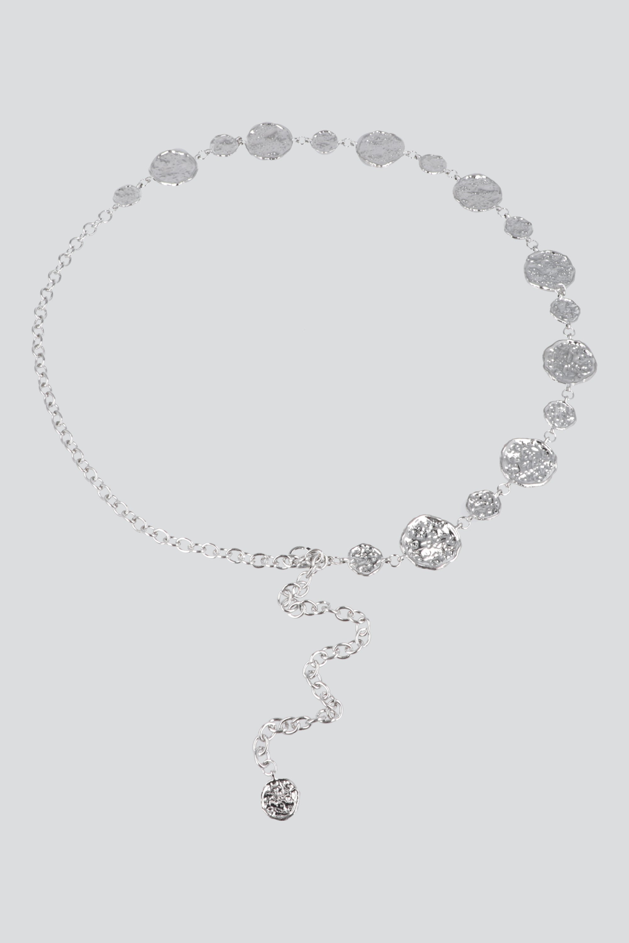 Cinturón cadena círculos asimétricos PLATA