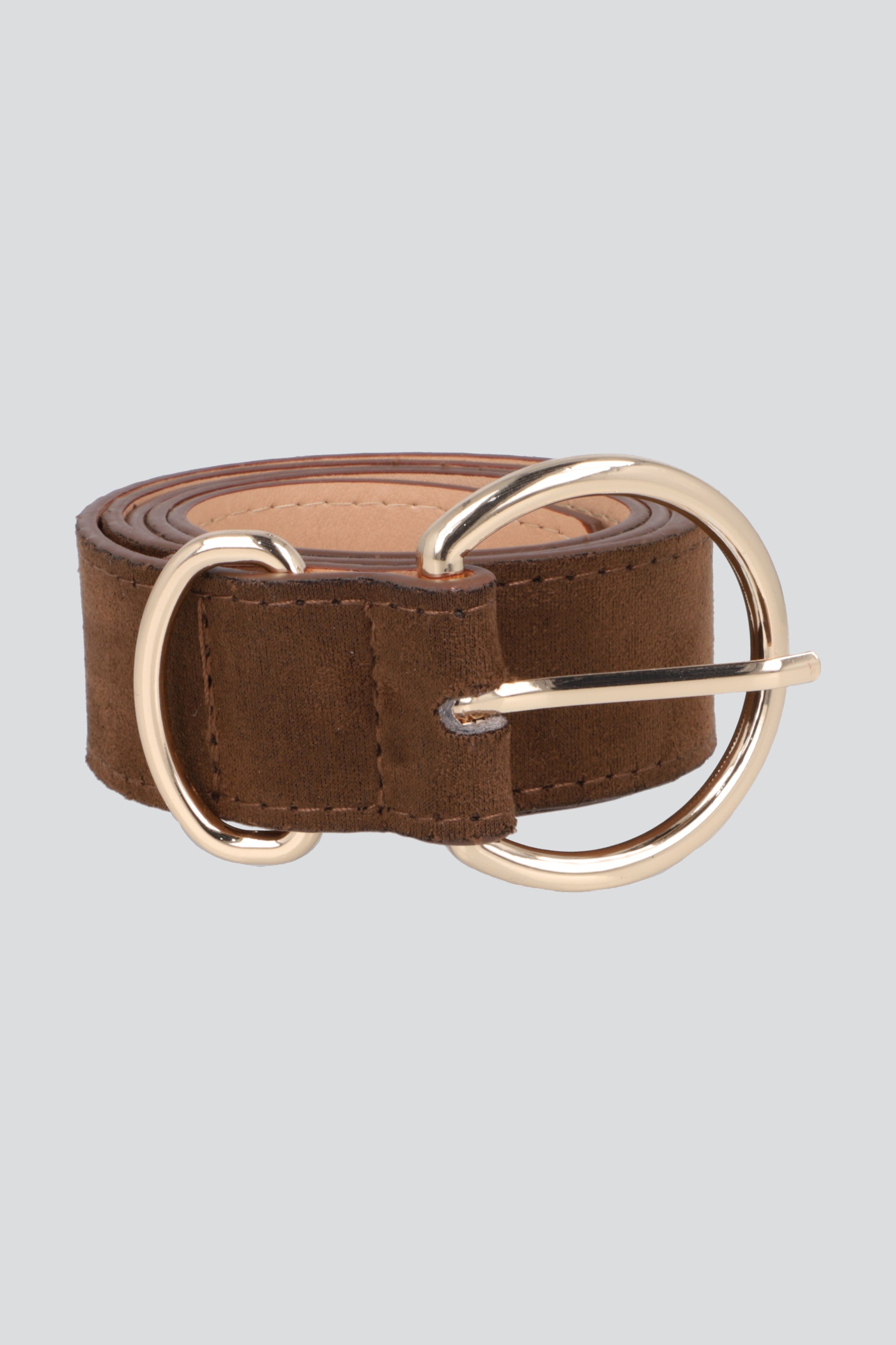 Cinturón suede hebilla delgada CAFE