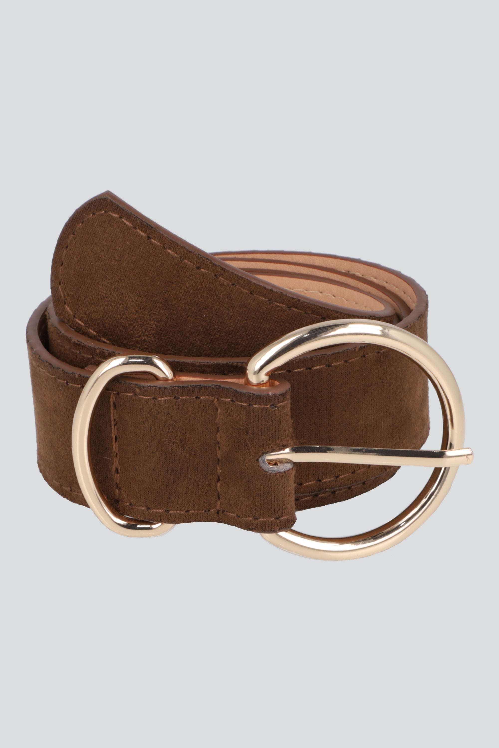 Cinturón suede hebilla delgada CAFE