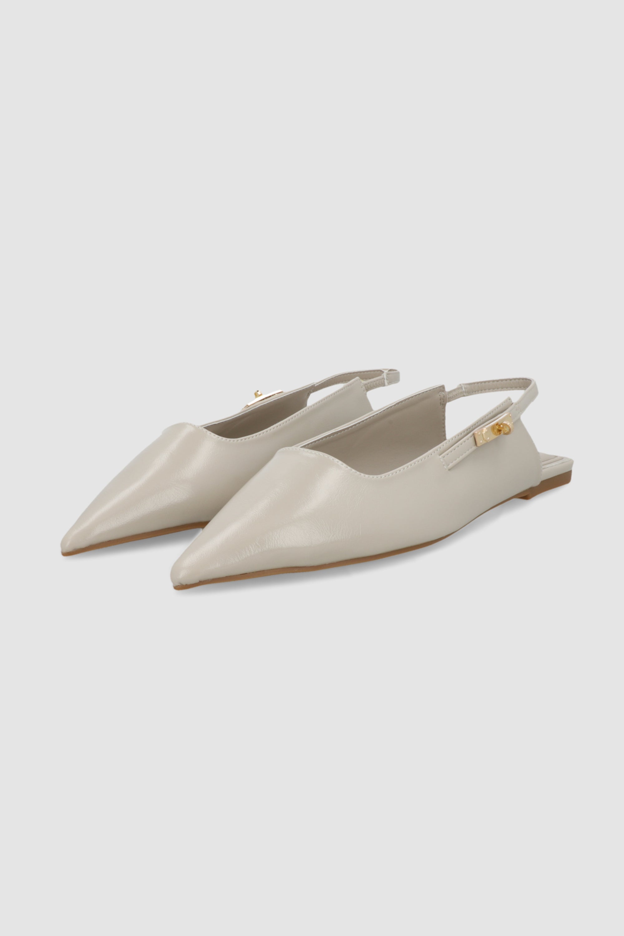 Flat puntal slingback herraje HUESO