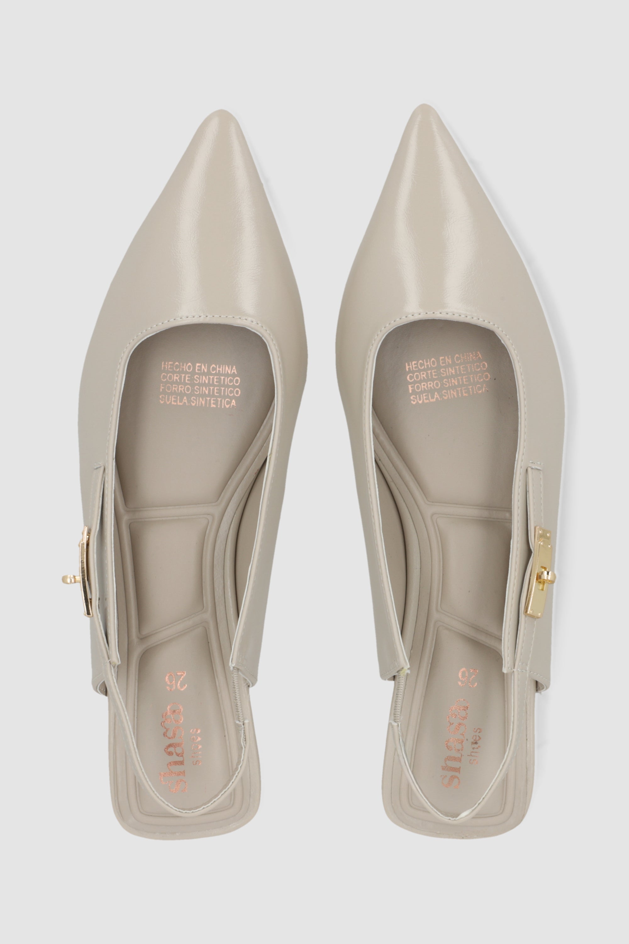Flat puntal slingback herraje HUESO