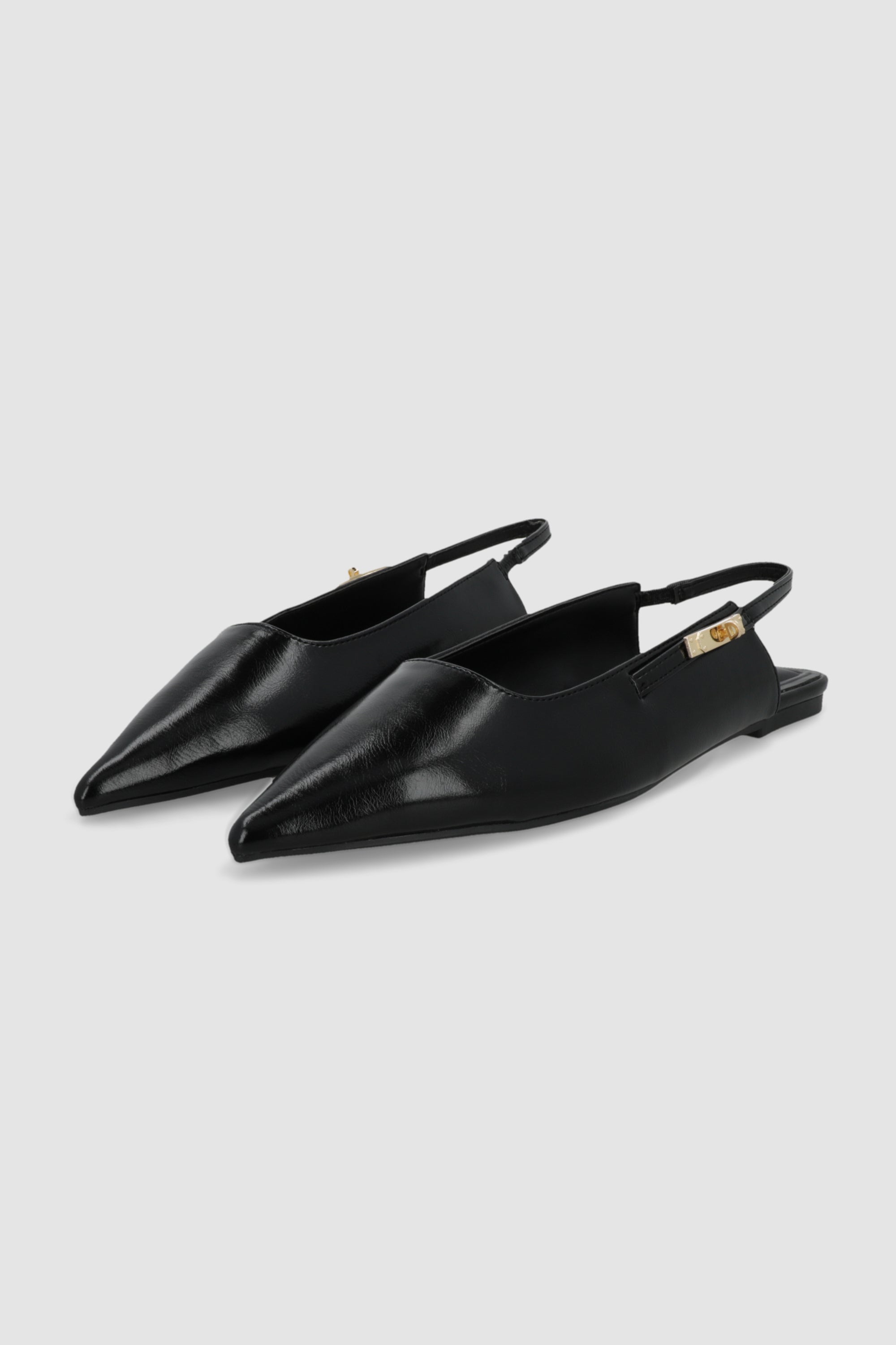 Flat puntal slingback herraje NEGRO