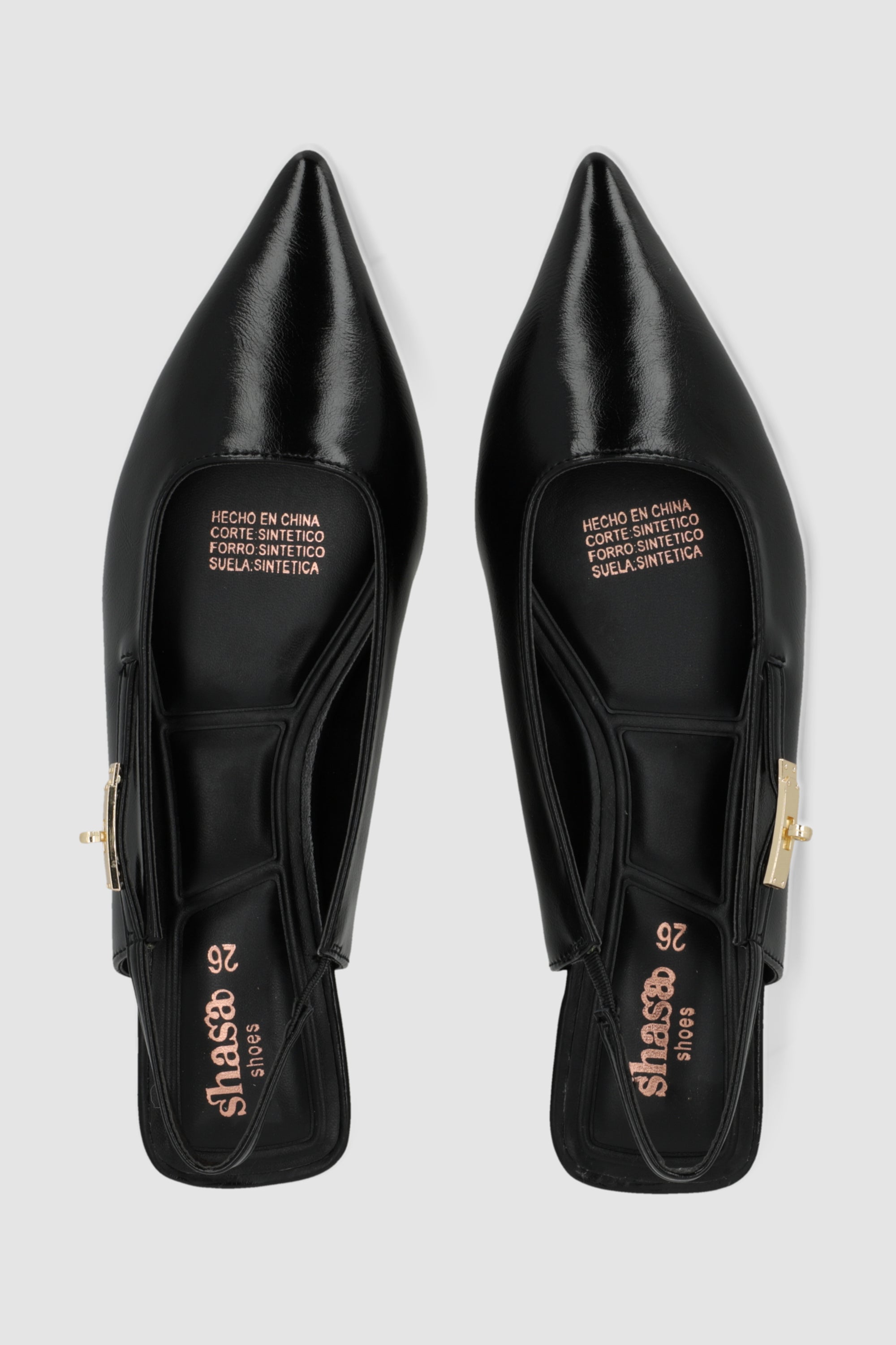 Flat puntal slingback herraje NEGRO