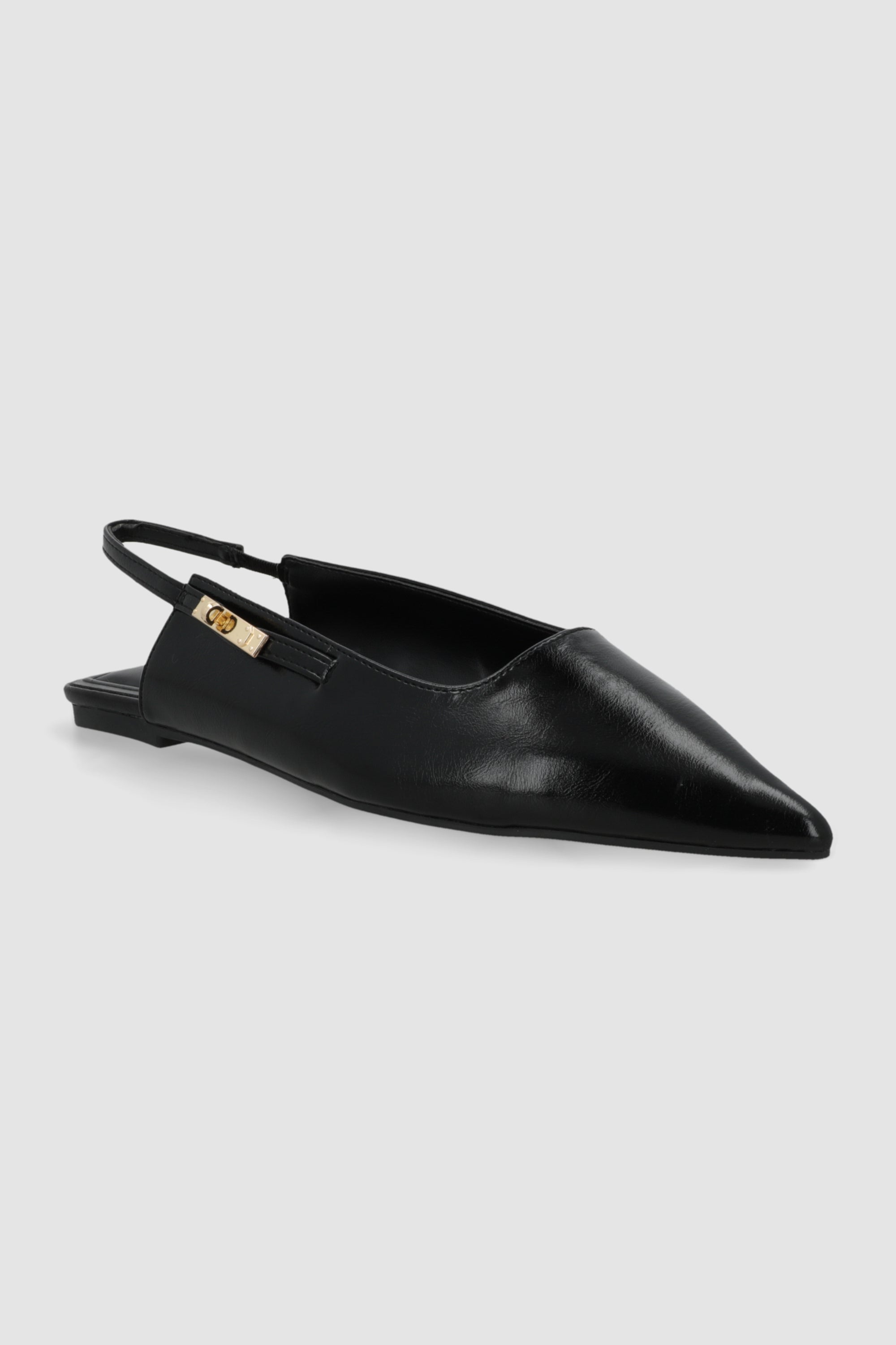 Flat puntal slingback herraje NEGRO