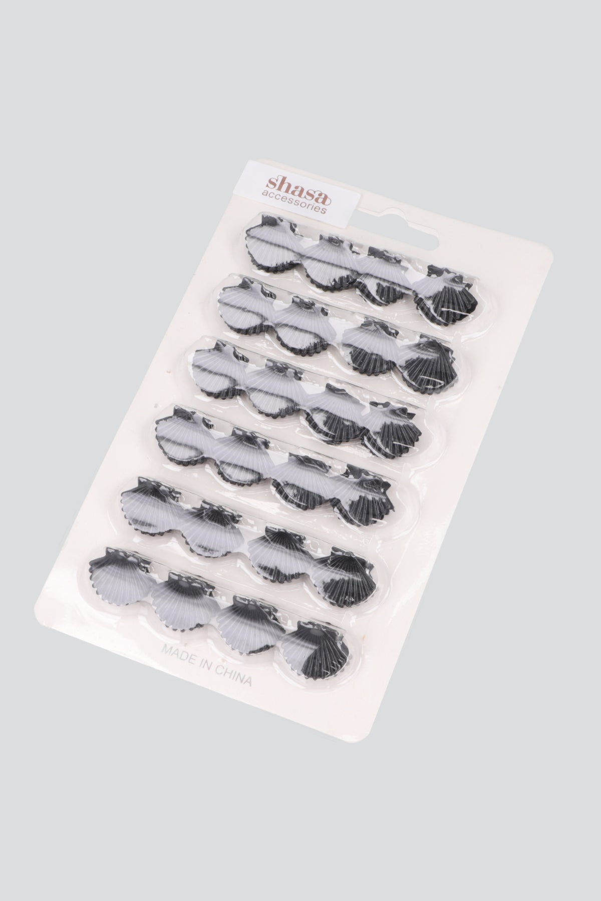 12 pares pinzitas conchas NEGRO