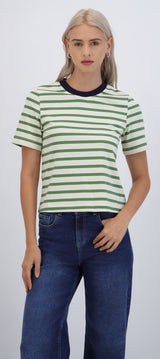 Tshirt rayas cuello contraste