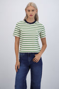 Tshirt rayas cuello contraste