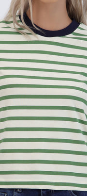 Tshirt rayas cuello contraste
