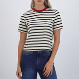 Tshirt rayas cuello contraste