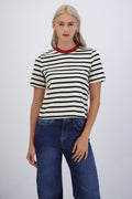 Tshirt rayas cuello contraste