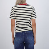 Tshirt rayas cuello contraste