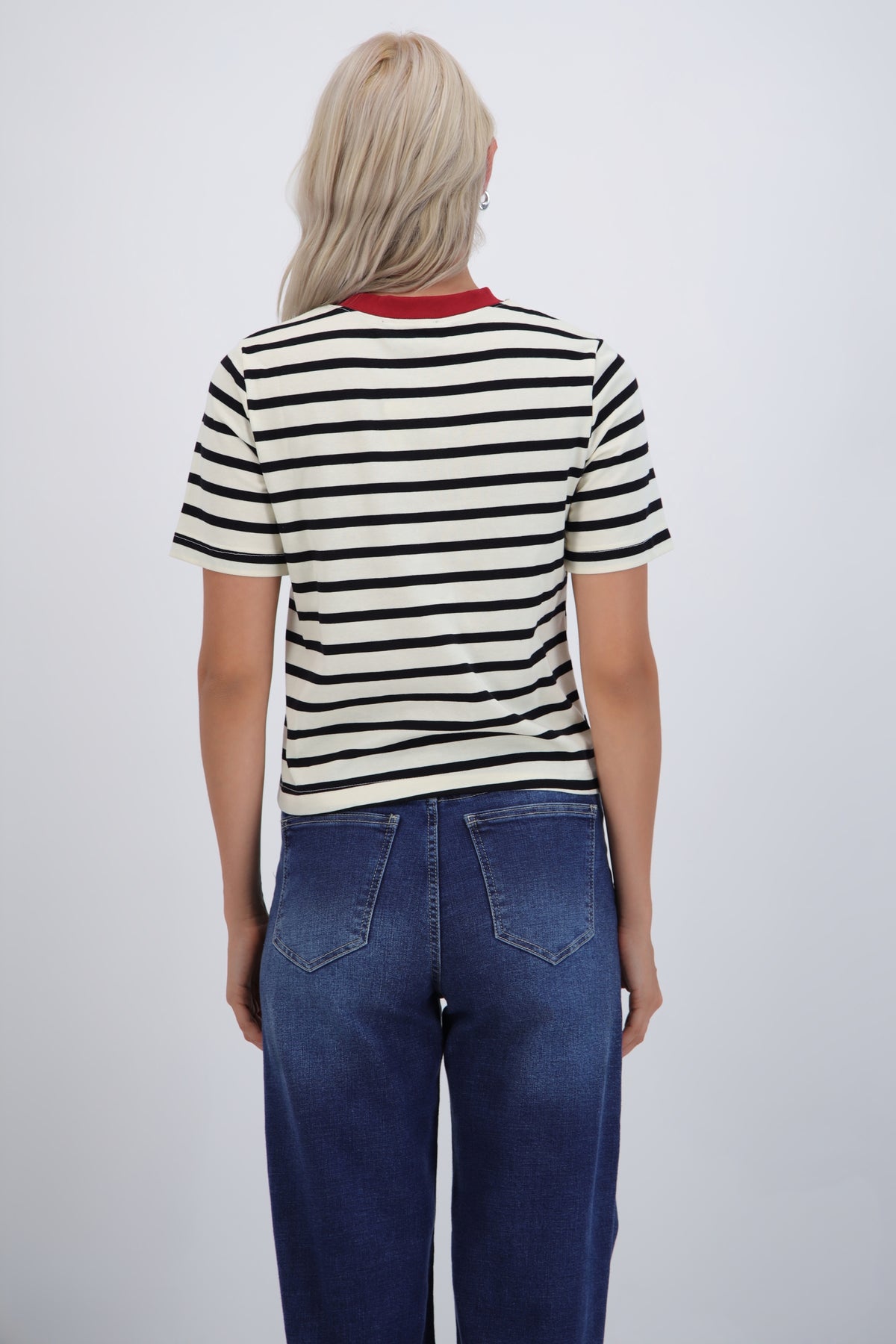 Tshirt rayas cuello contraste NEGRO COMBO