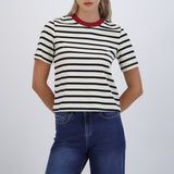 Tshirt rayas cuello contraste