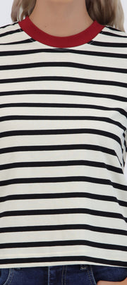 Tshirt rayas cuello contraste