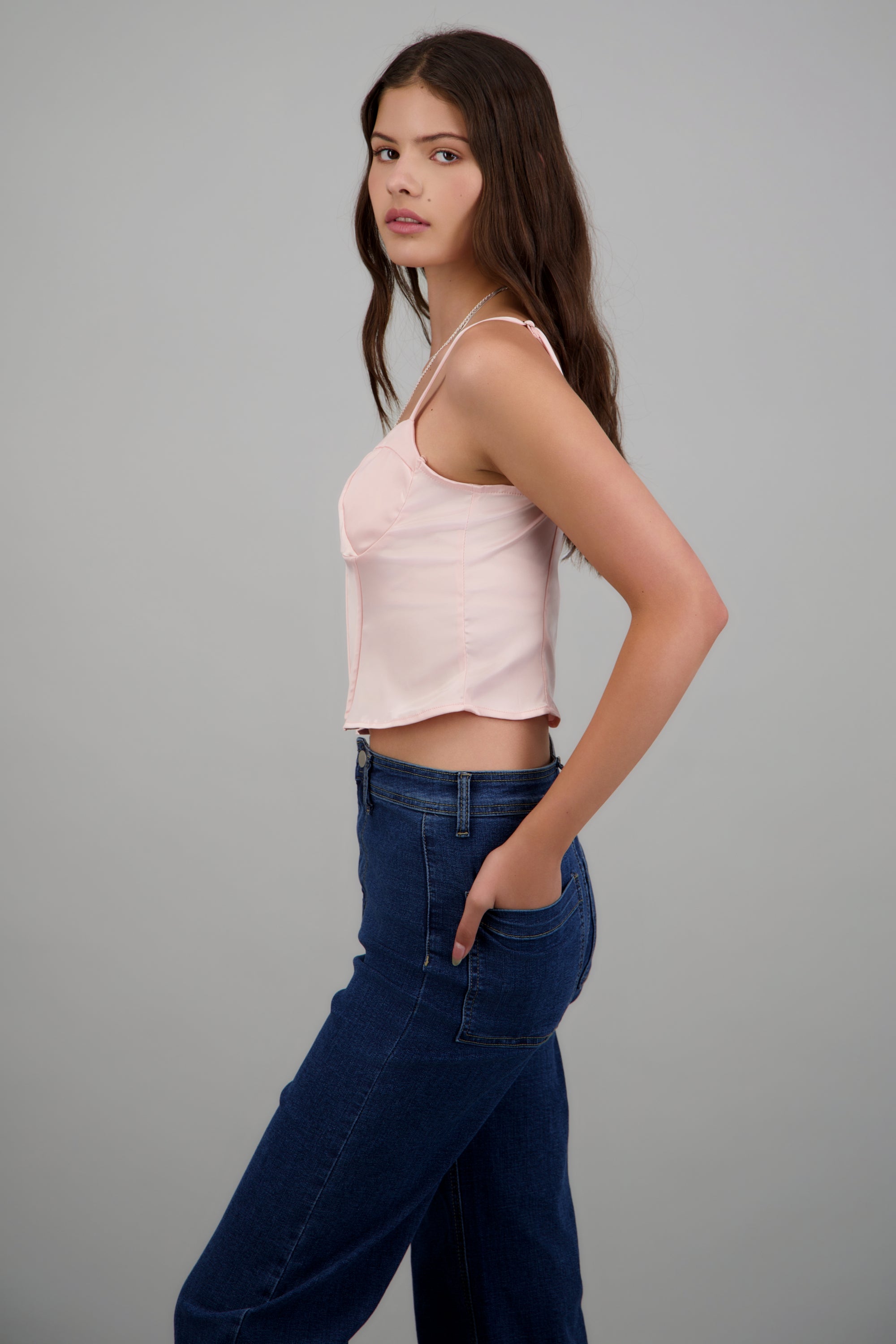 Croptop estilo corset ROSA PASTEL