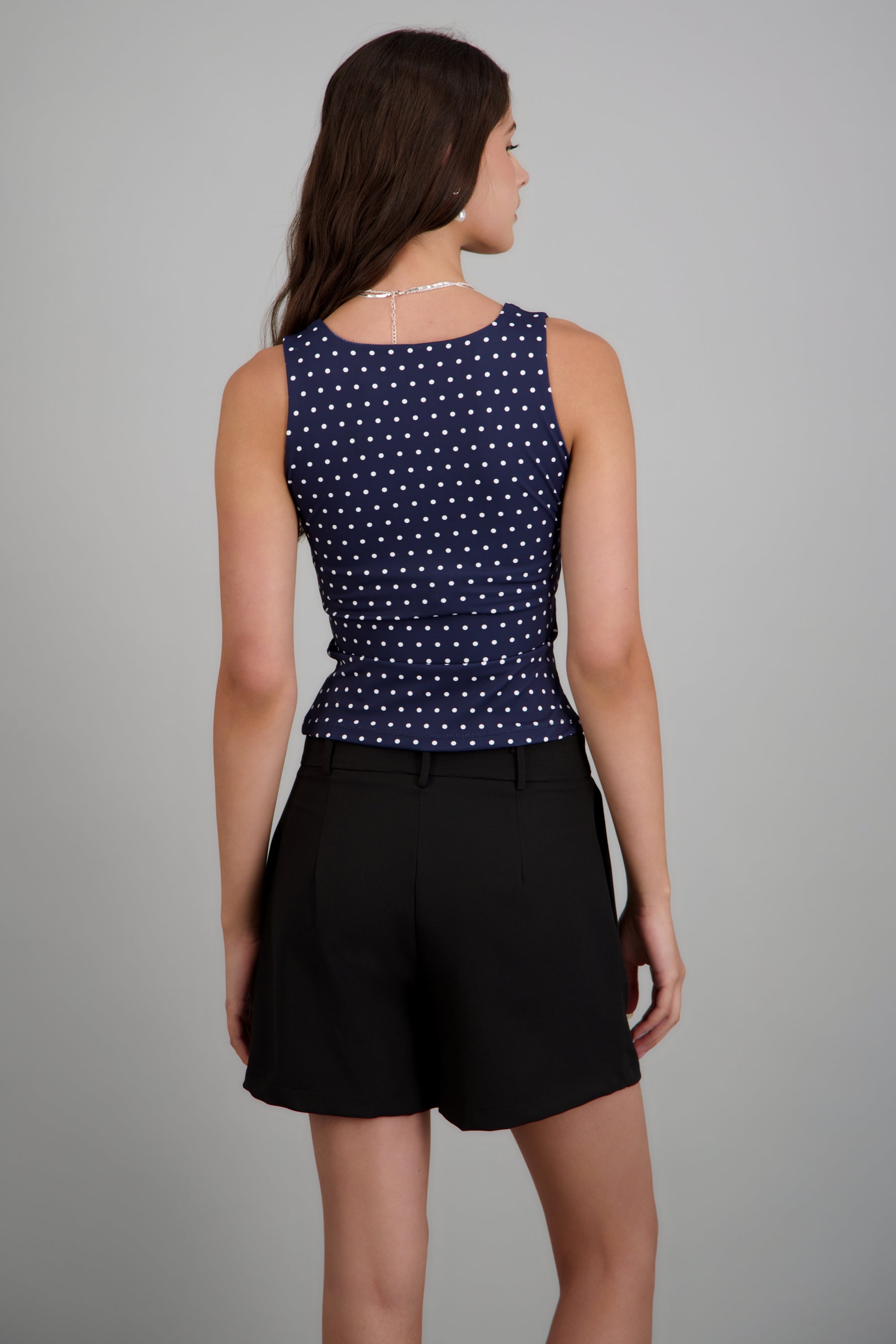 Top sin mangas escote cuadrado polka dots MARINO COMBO