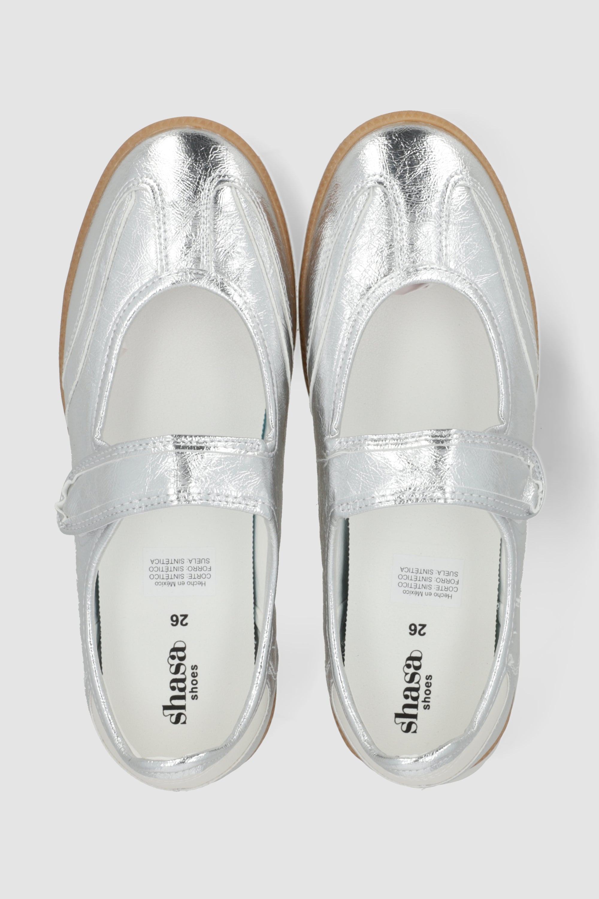 Tenis flat metalico PLATA