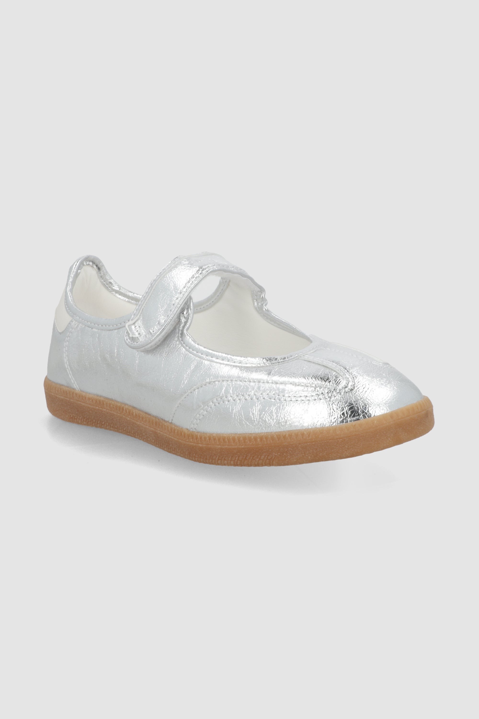 Tenis flat metalico PLATA