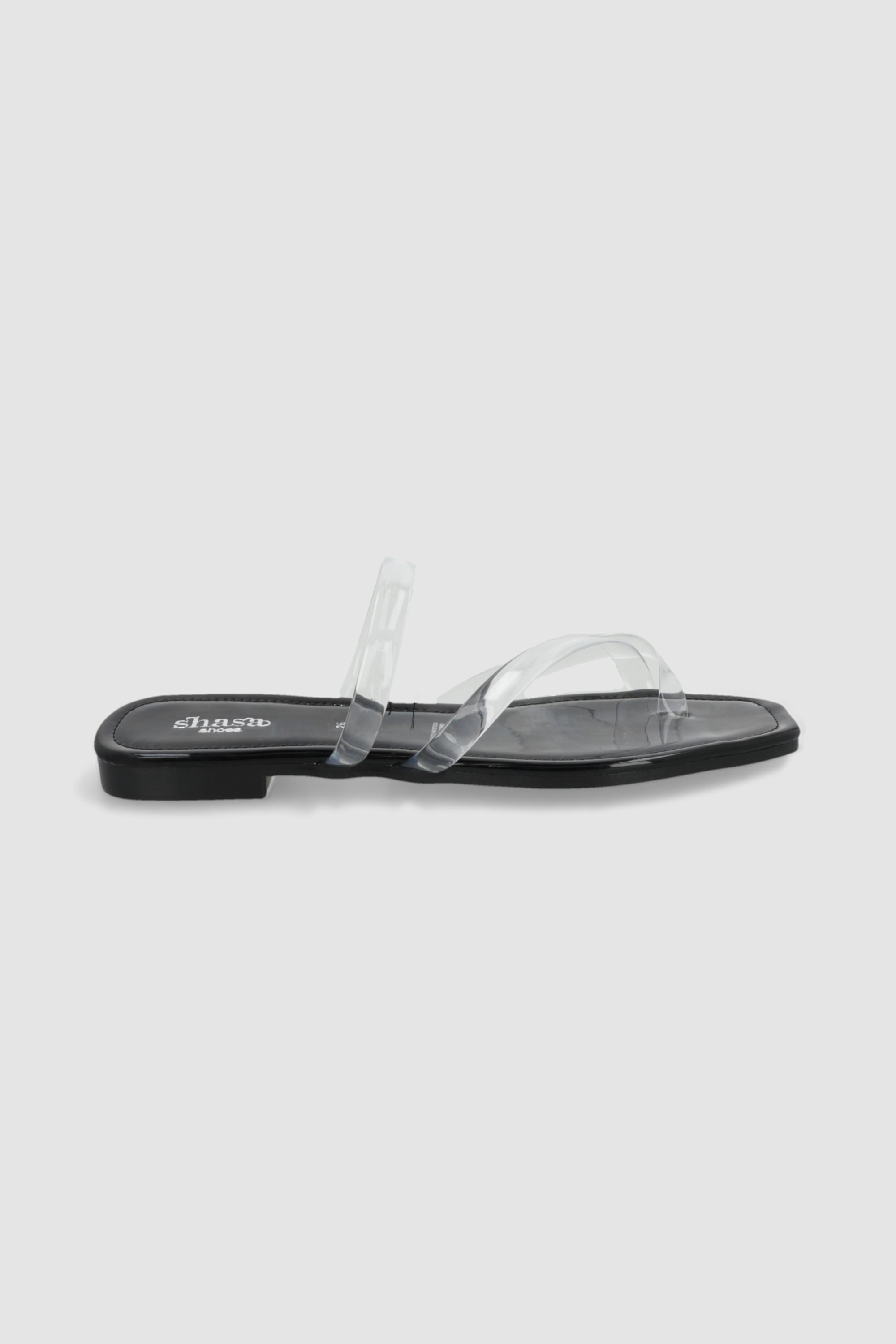 Sandalia tiras transparentes NEGRO