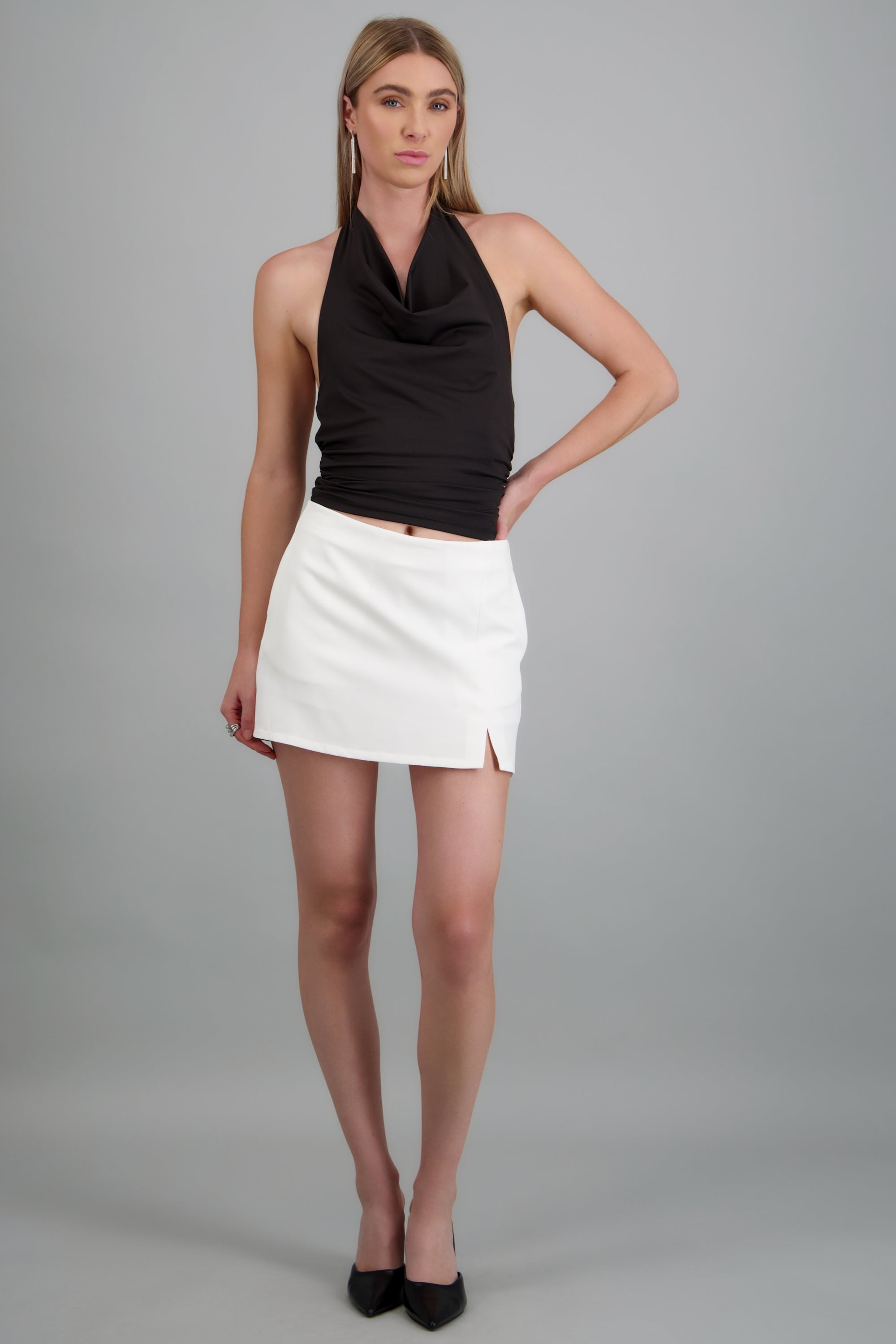 Falda short detalle abertura BLANCO