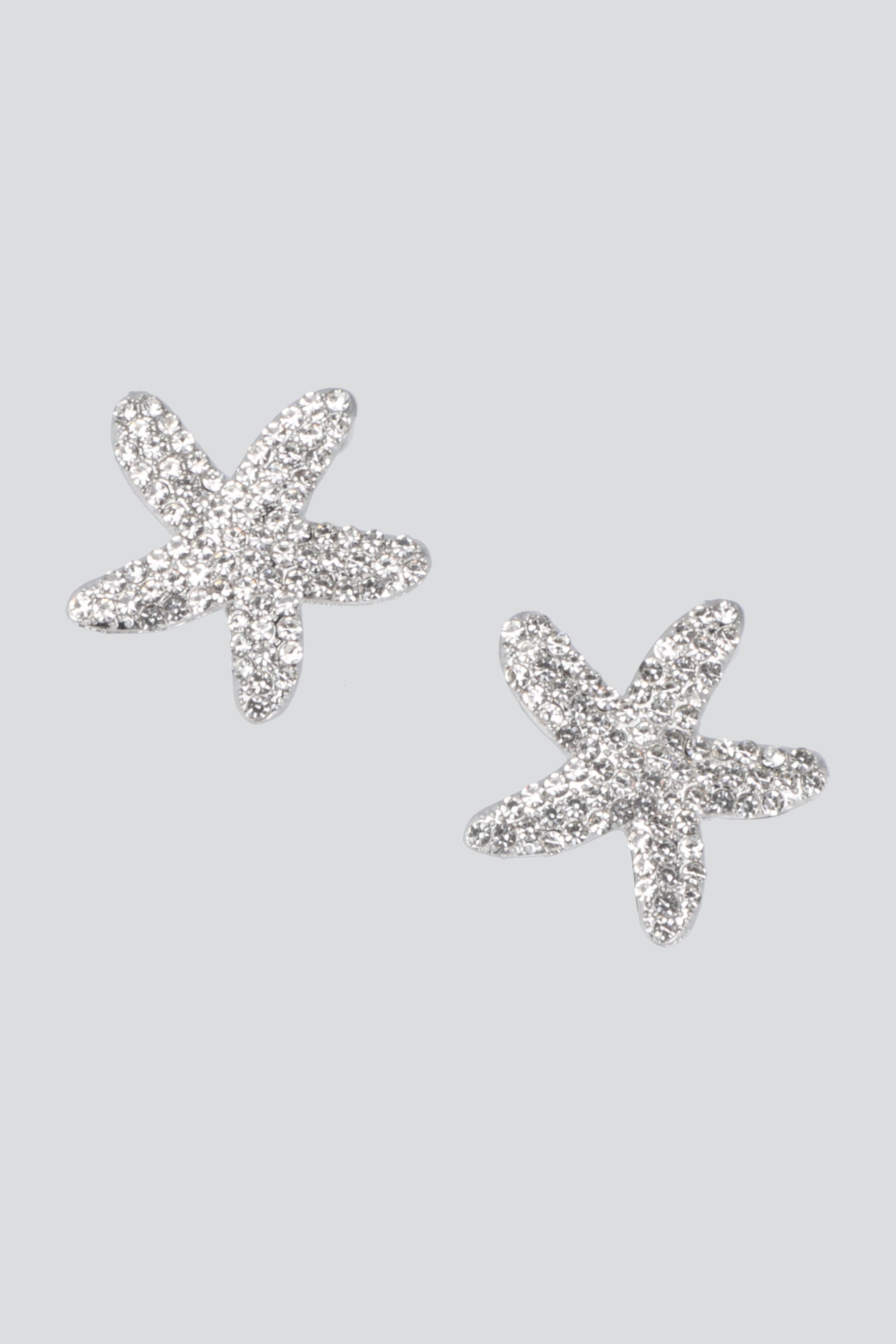 Aretes estrella de mar brillos PLATA