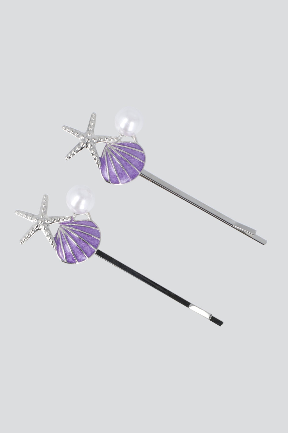 1 par pasadores estrella concha color MORADO
