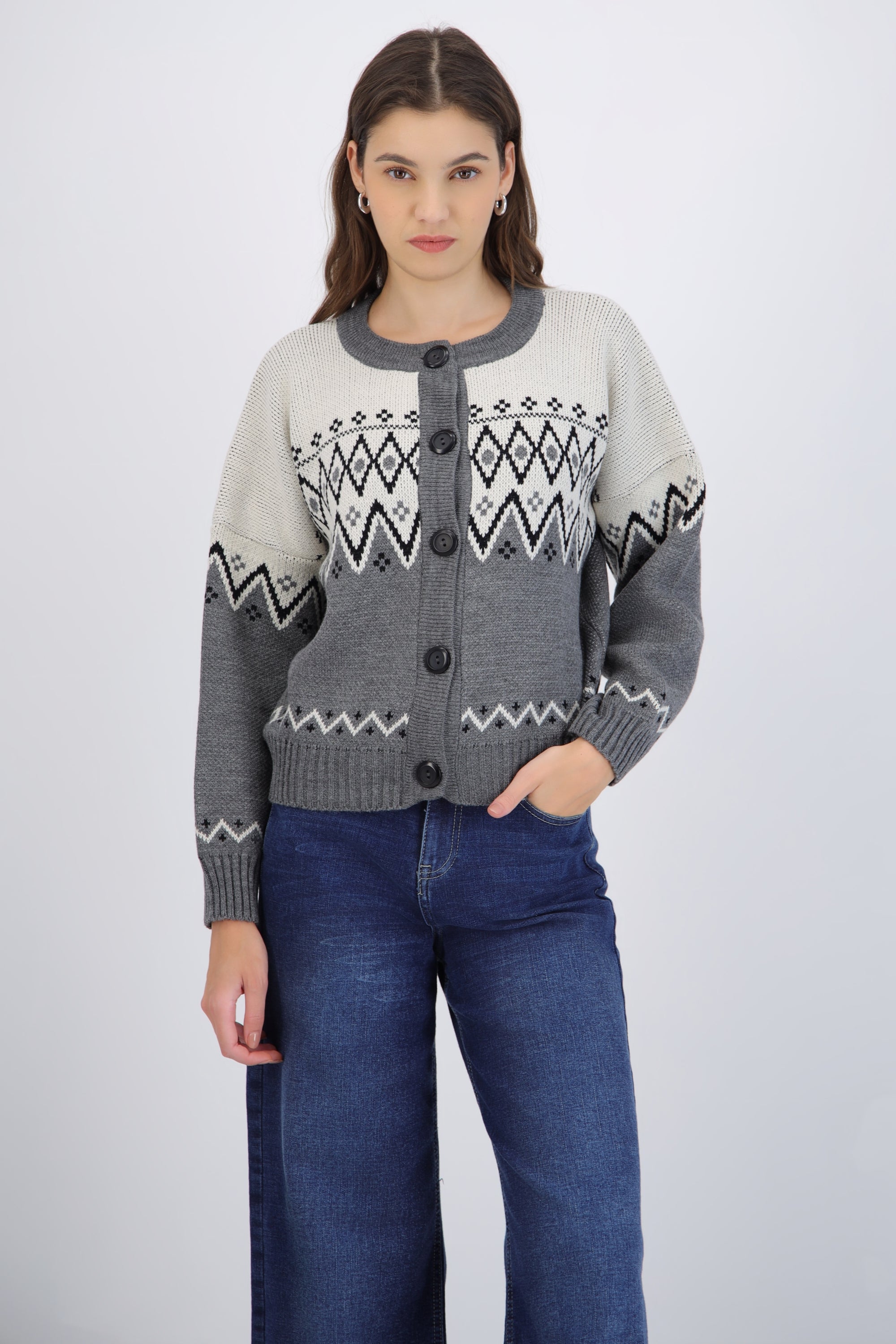 cardigan tejido navideño