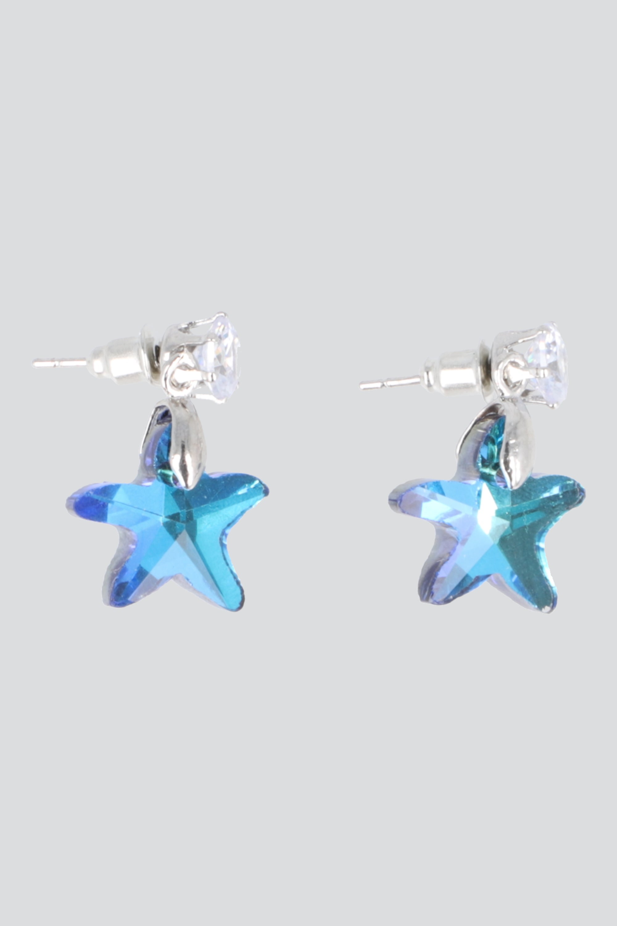 ARETES ESTRELLA DE MAR CRISTAL AZUL