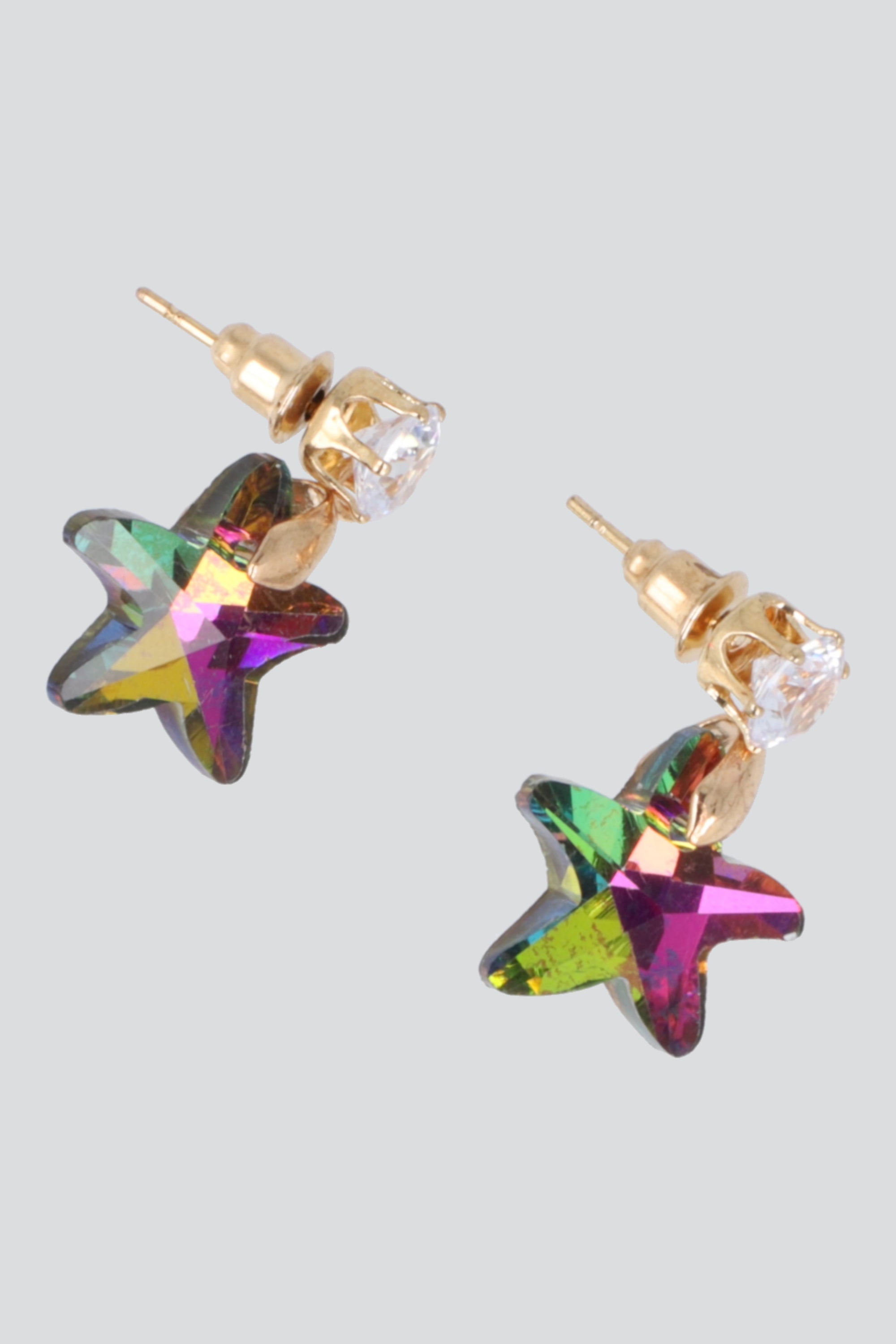 ARETES ESTRELLA DE MAR CRISTAL IRIDISCENTE