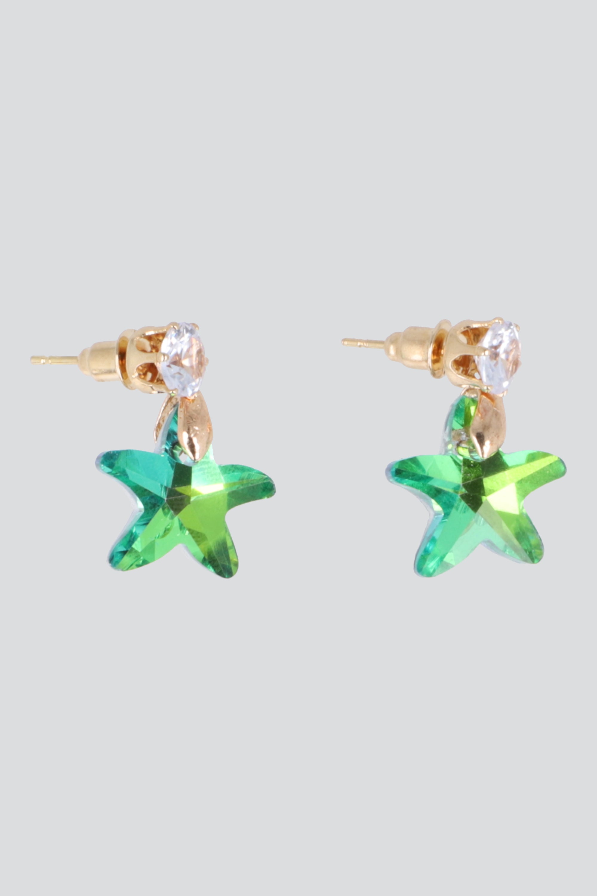 ARETES ESTRELLA DE MAR CRISTAL VERDE