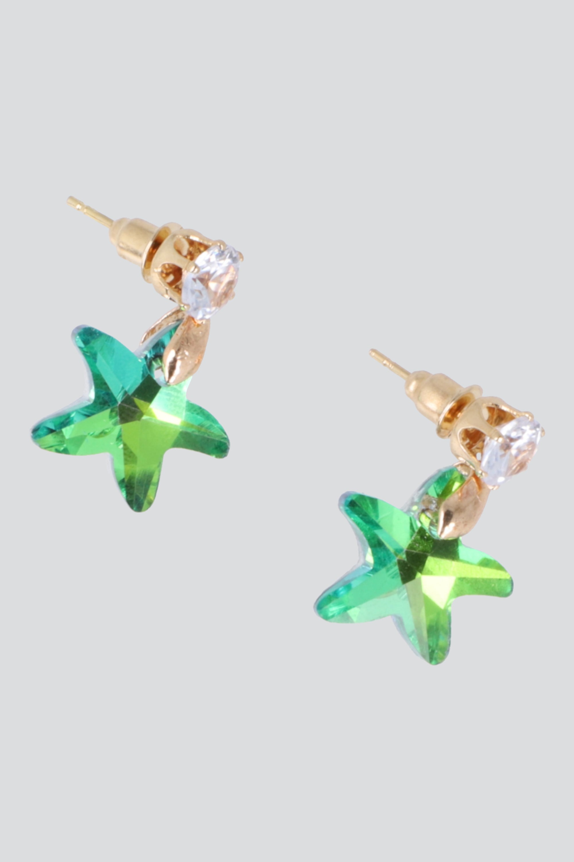 ARETES ESTRELLA DE MAR CRISTAL VERDE