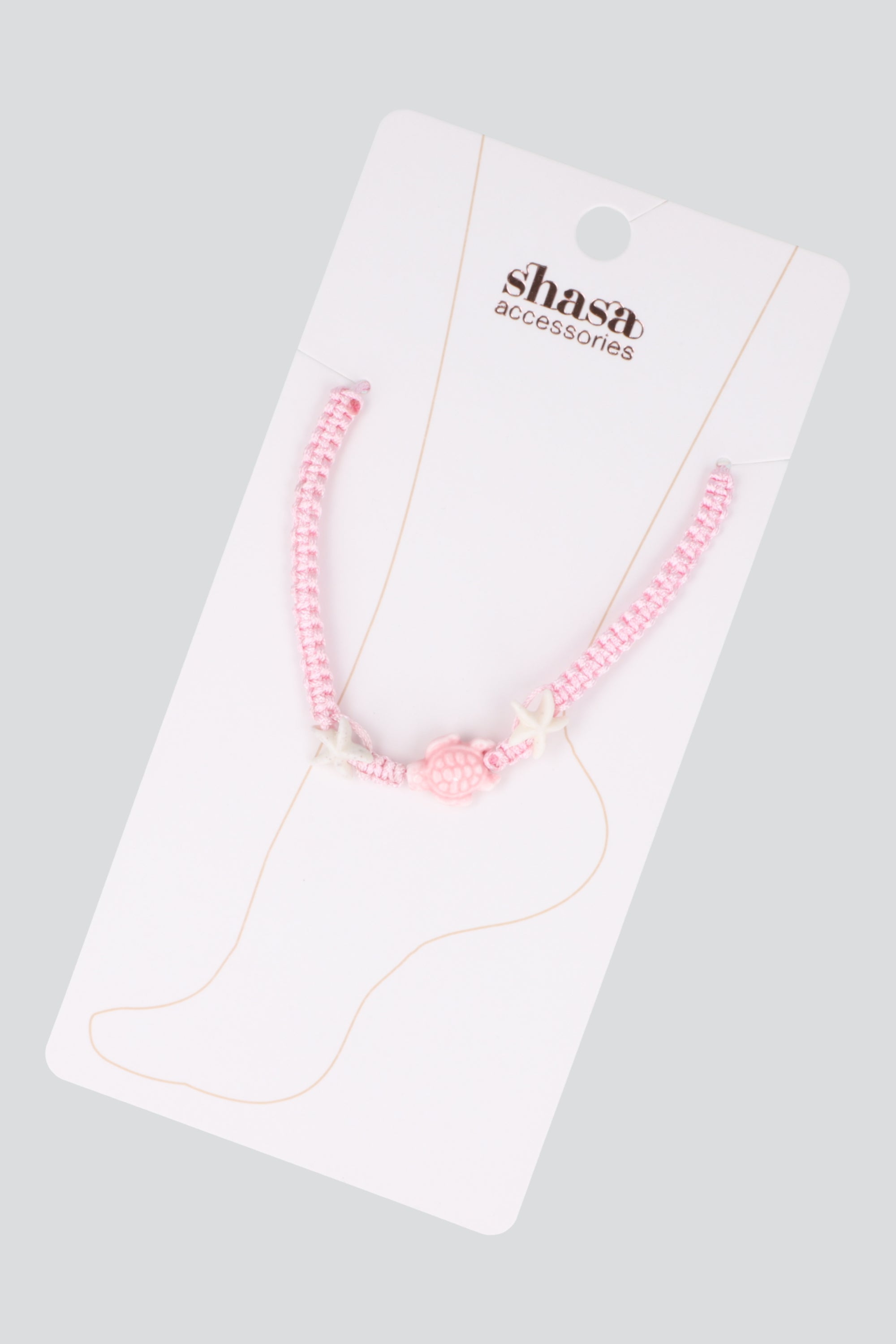 PULSERA HILO TORTUGA COLOR ROSA