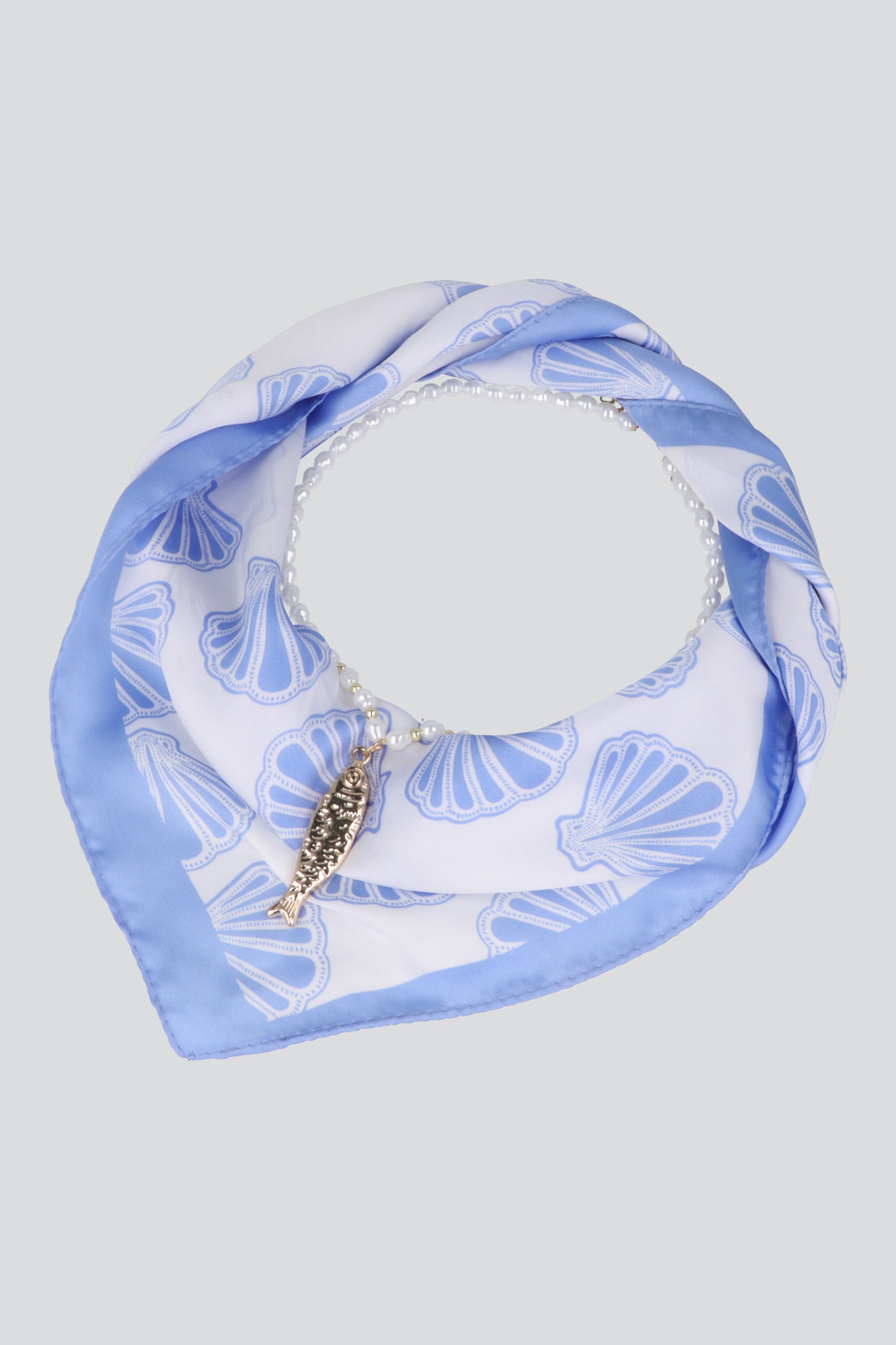 COLLAR CON PAÑUELO PECES AZUL