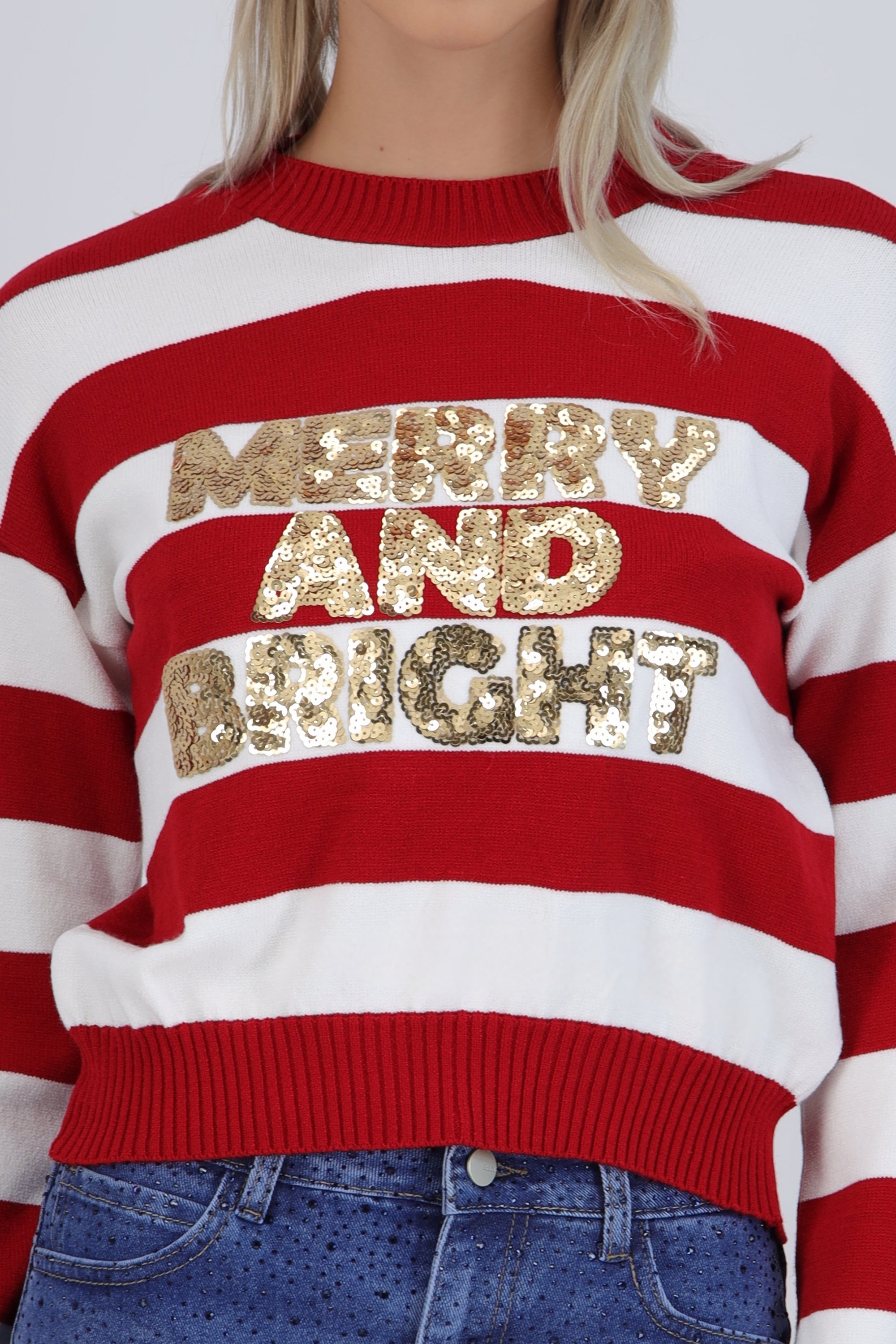 Suéter rayas merry and bright