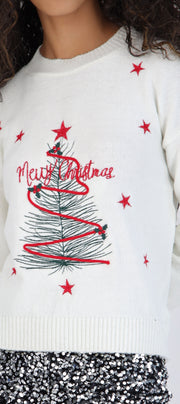 Suéter bordado merry christmas
