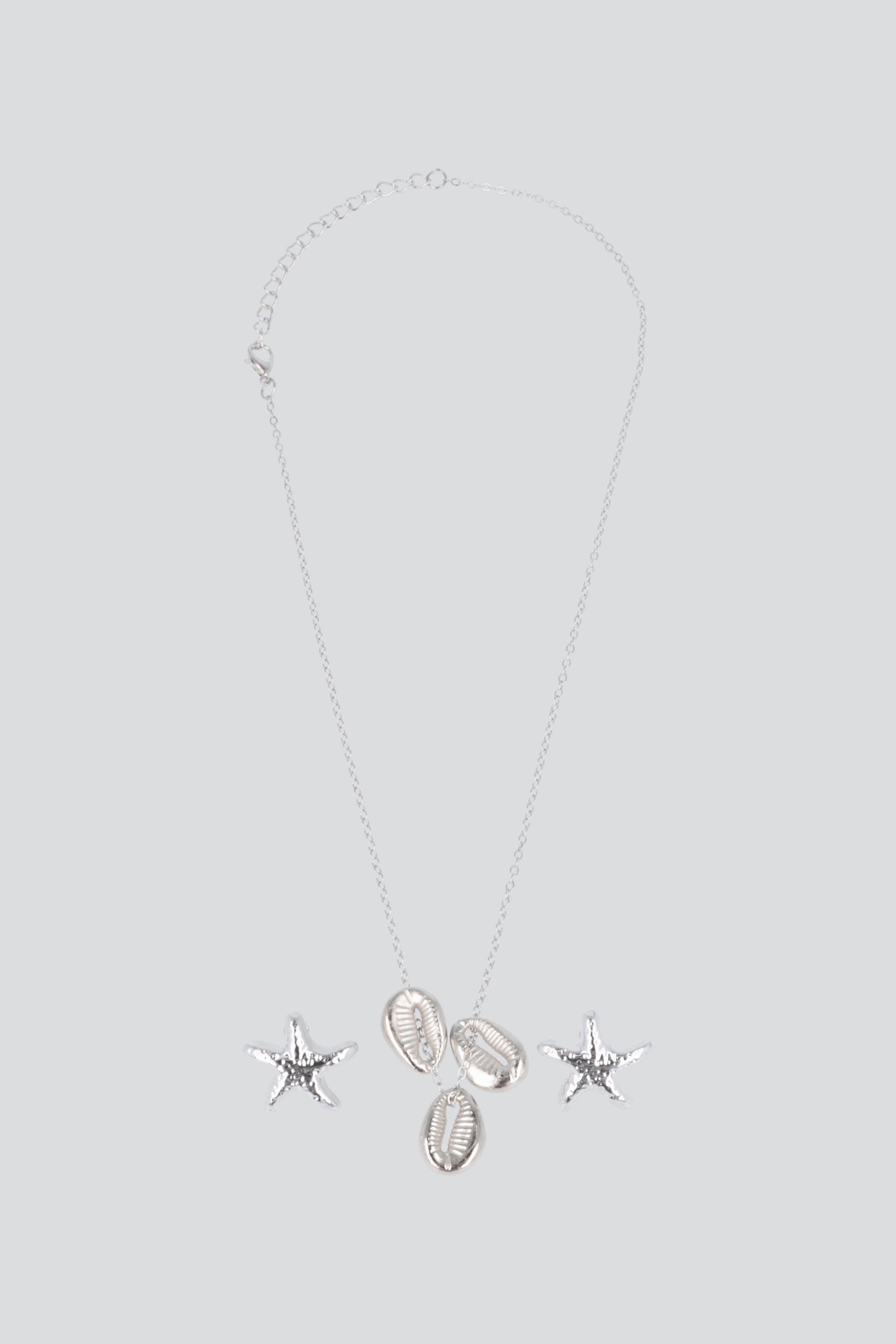 Set collar conchas PLATA