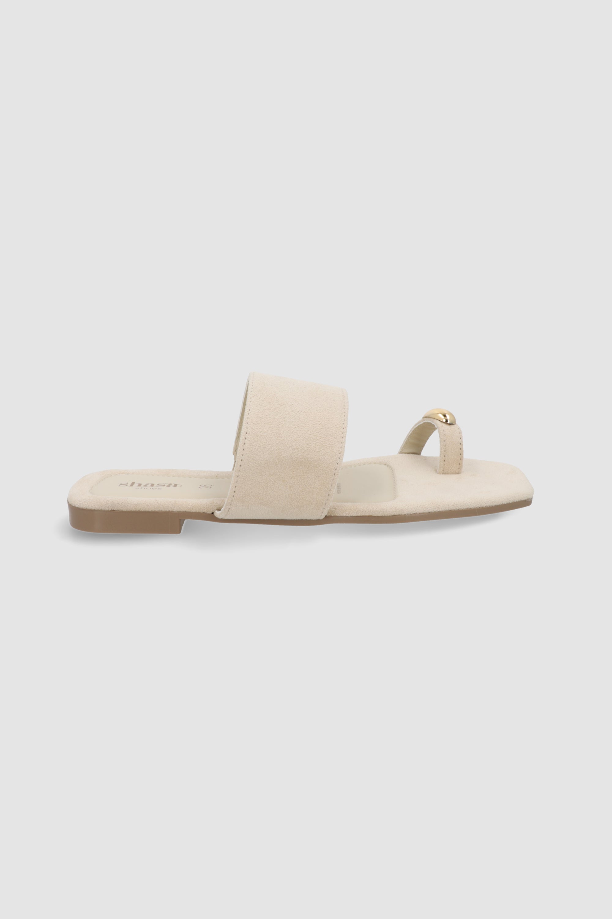 Sandalia gamucina anillo dedo BEIGE