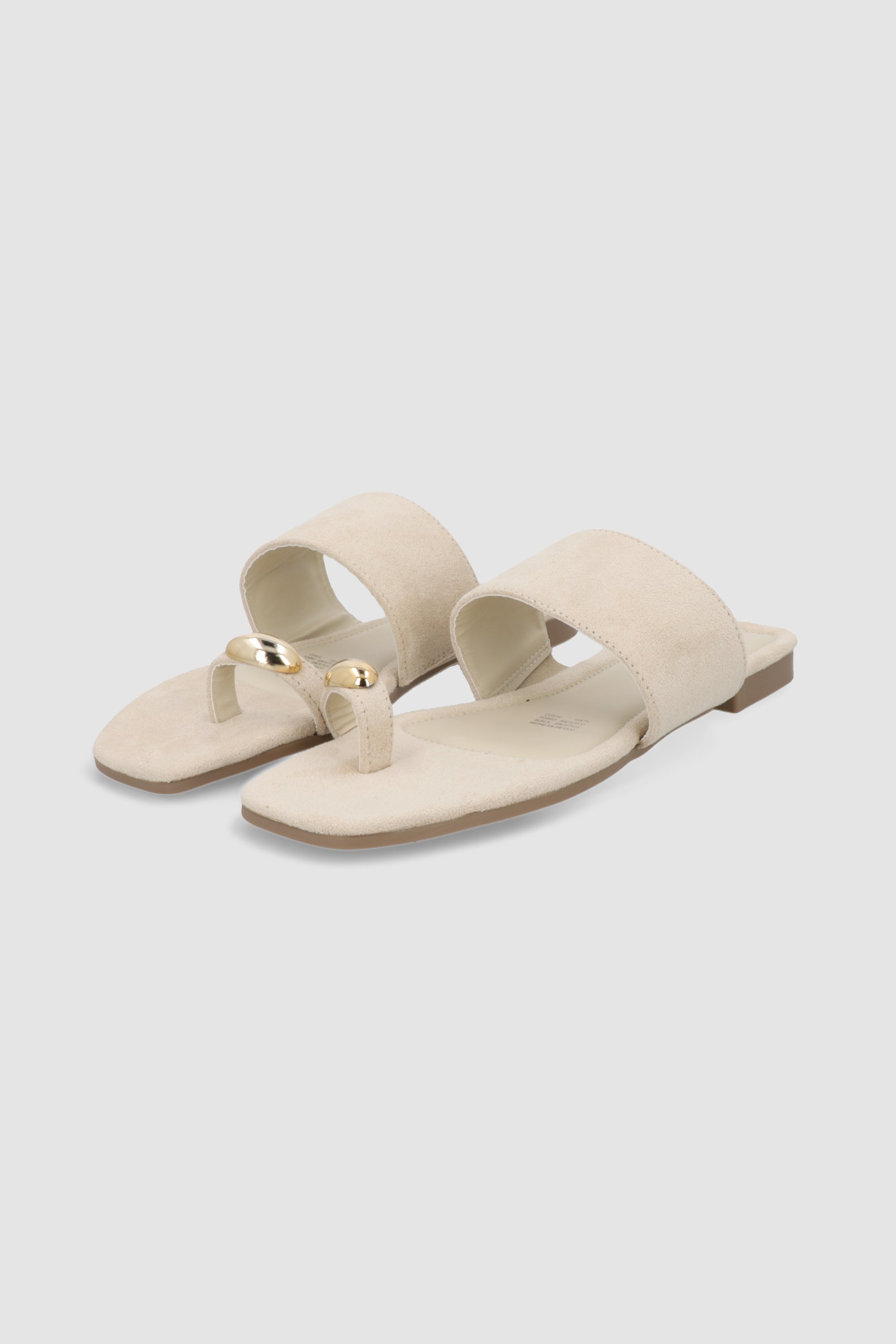 Sandalia gamucina anillo dedo BEIGE