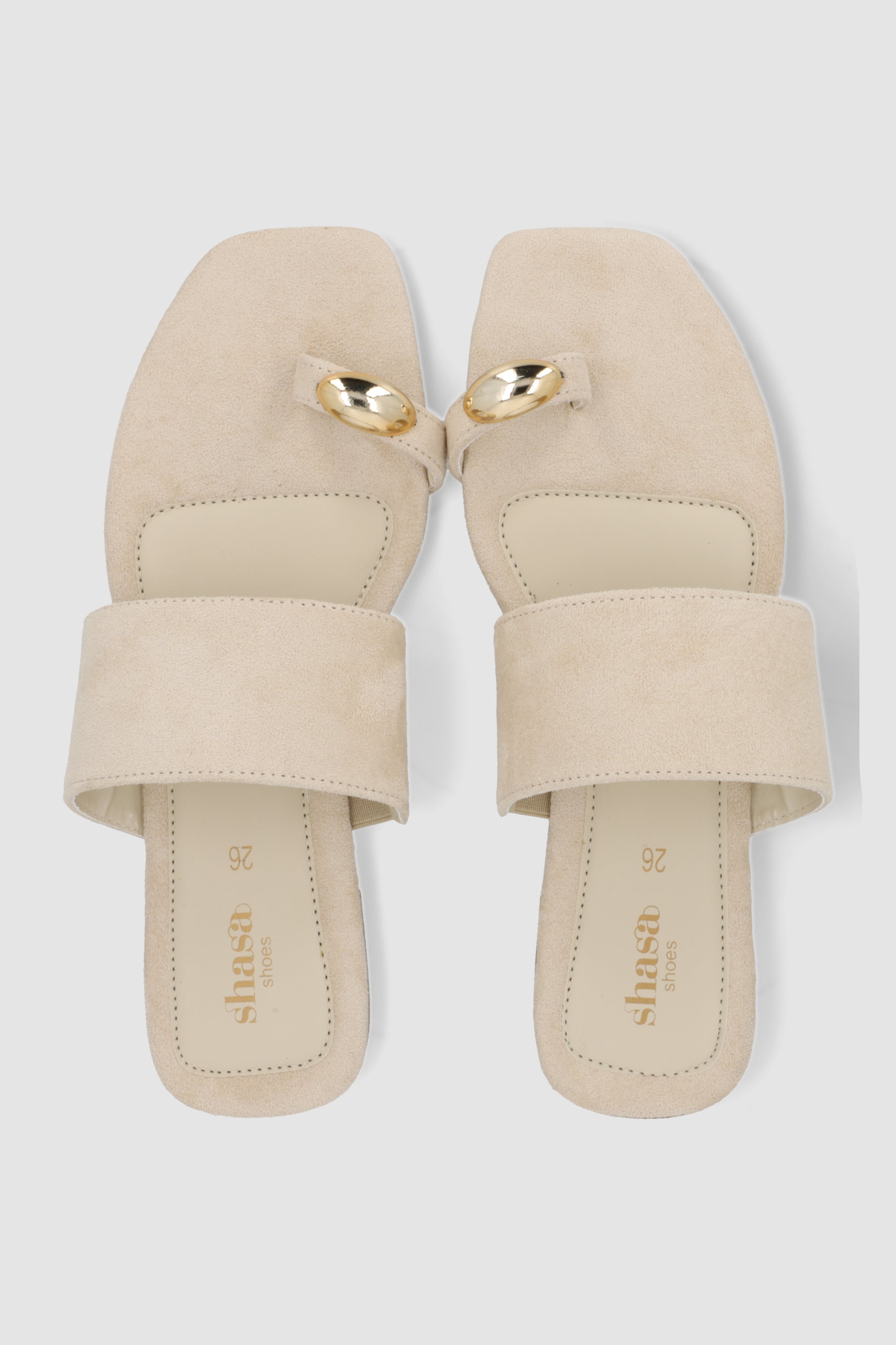 Sandalia gamucina anillo dedo BEIGE