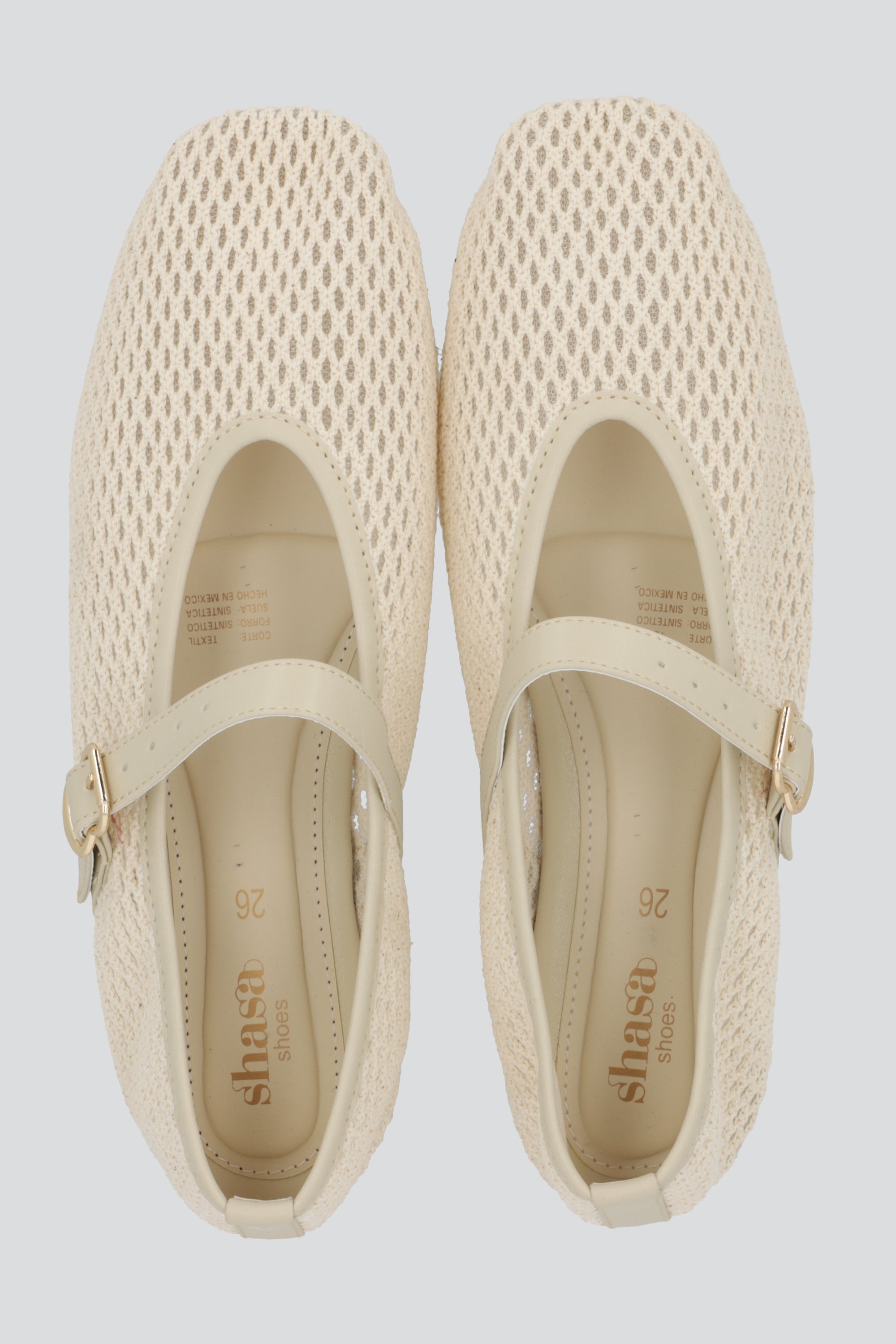 Flat tejida maryjane BEIGE