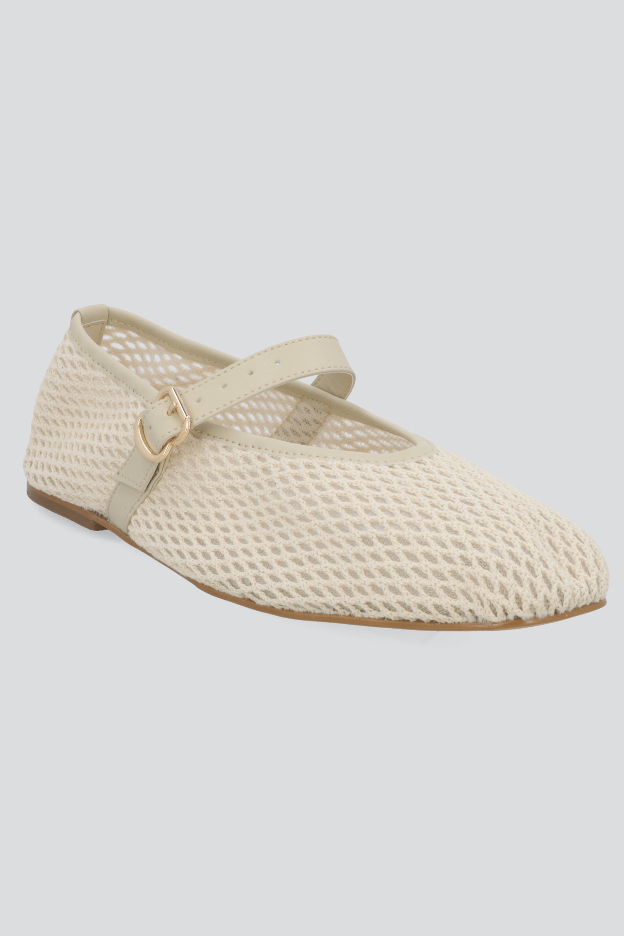 Flat tejida maryjane BEIGE