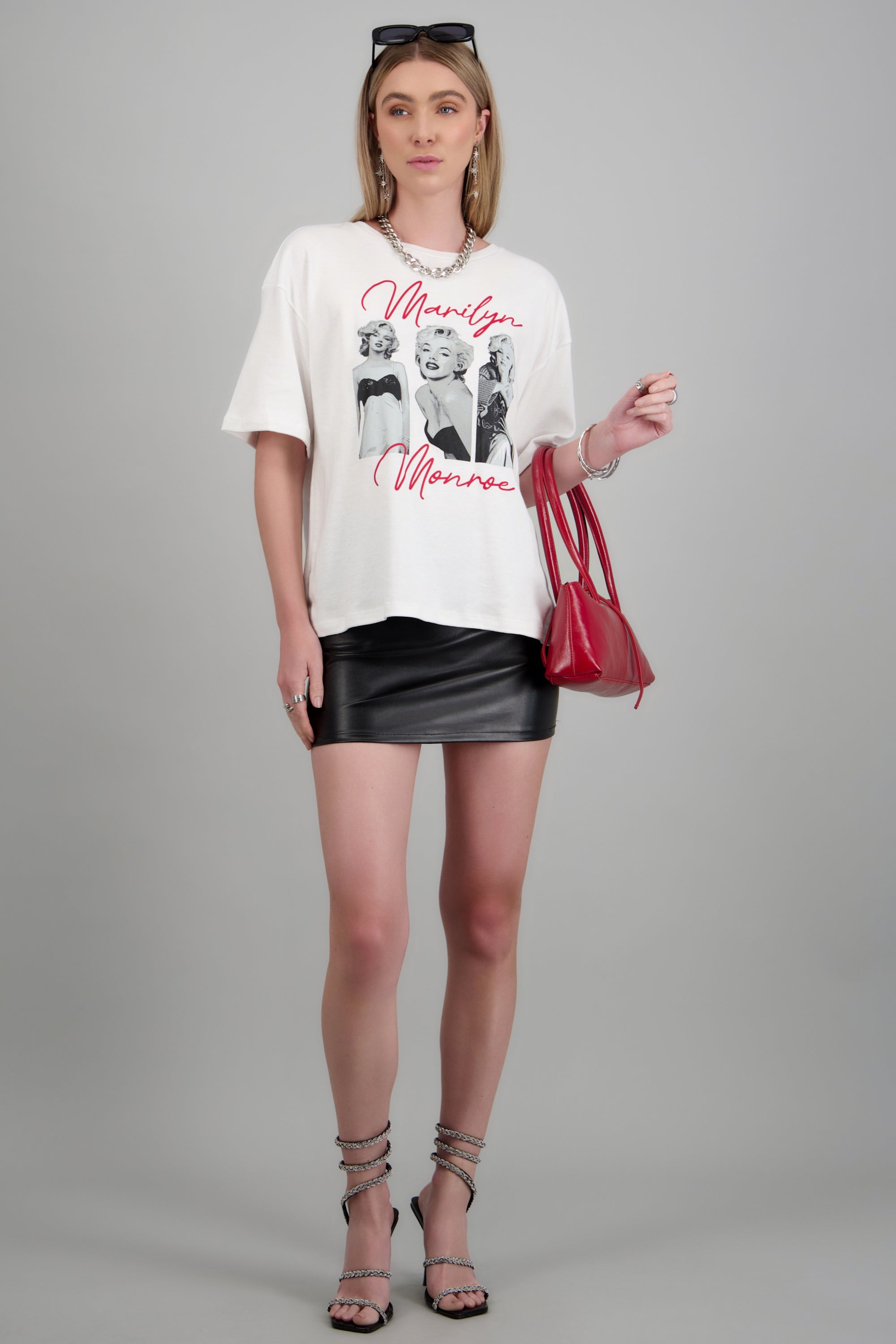 Playera Marilyn Monroe 3 fotos BLANCO