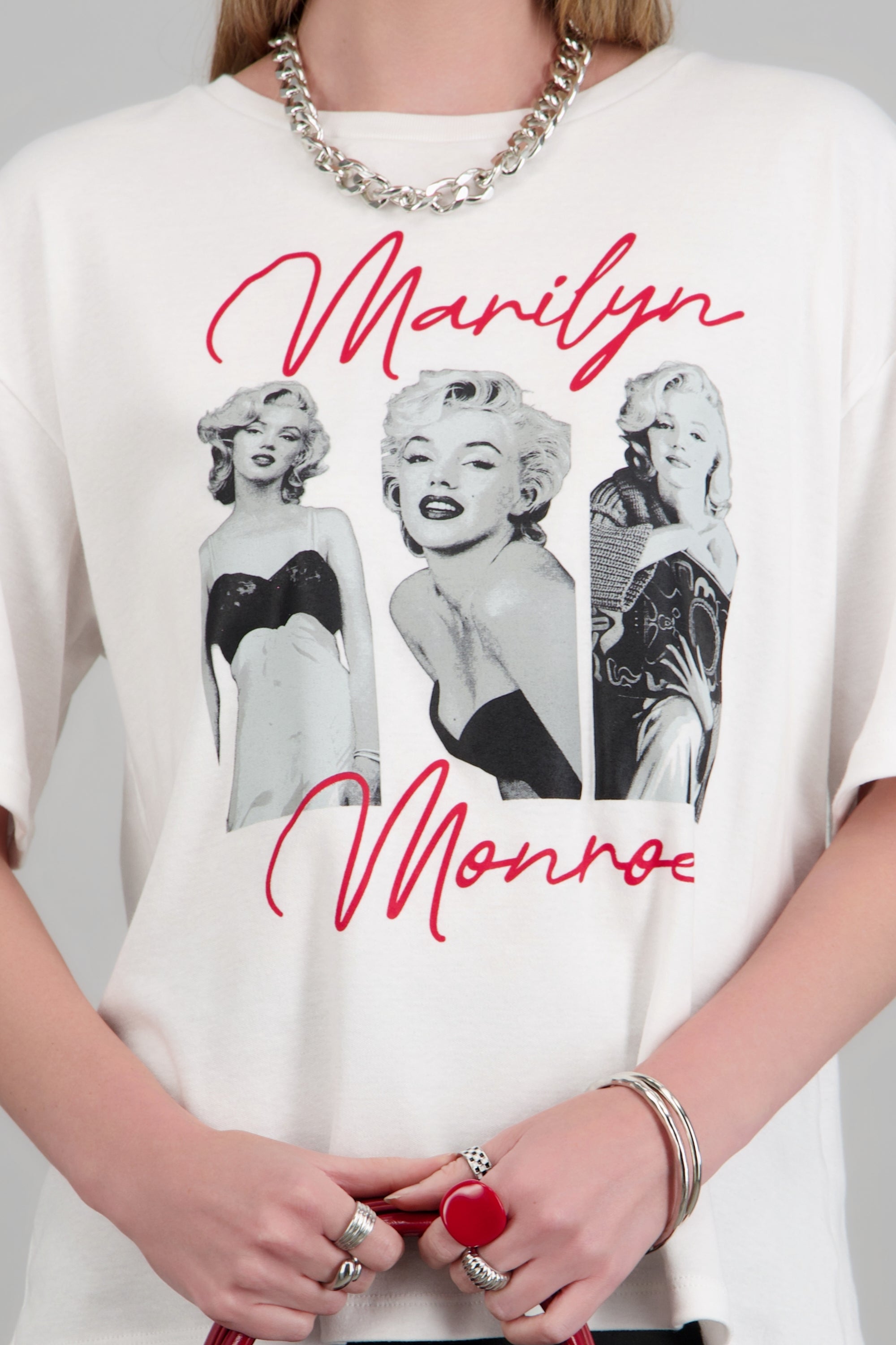 Playera Marilyn Monroe 3 fotos BLANCO