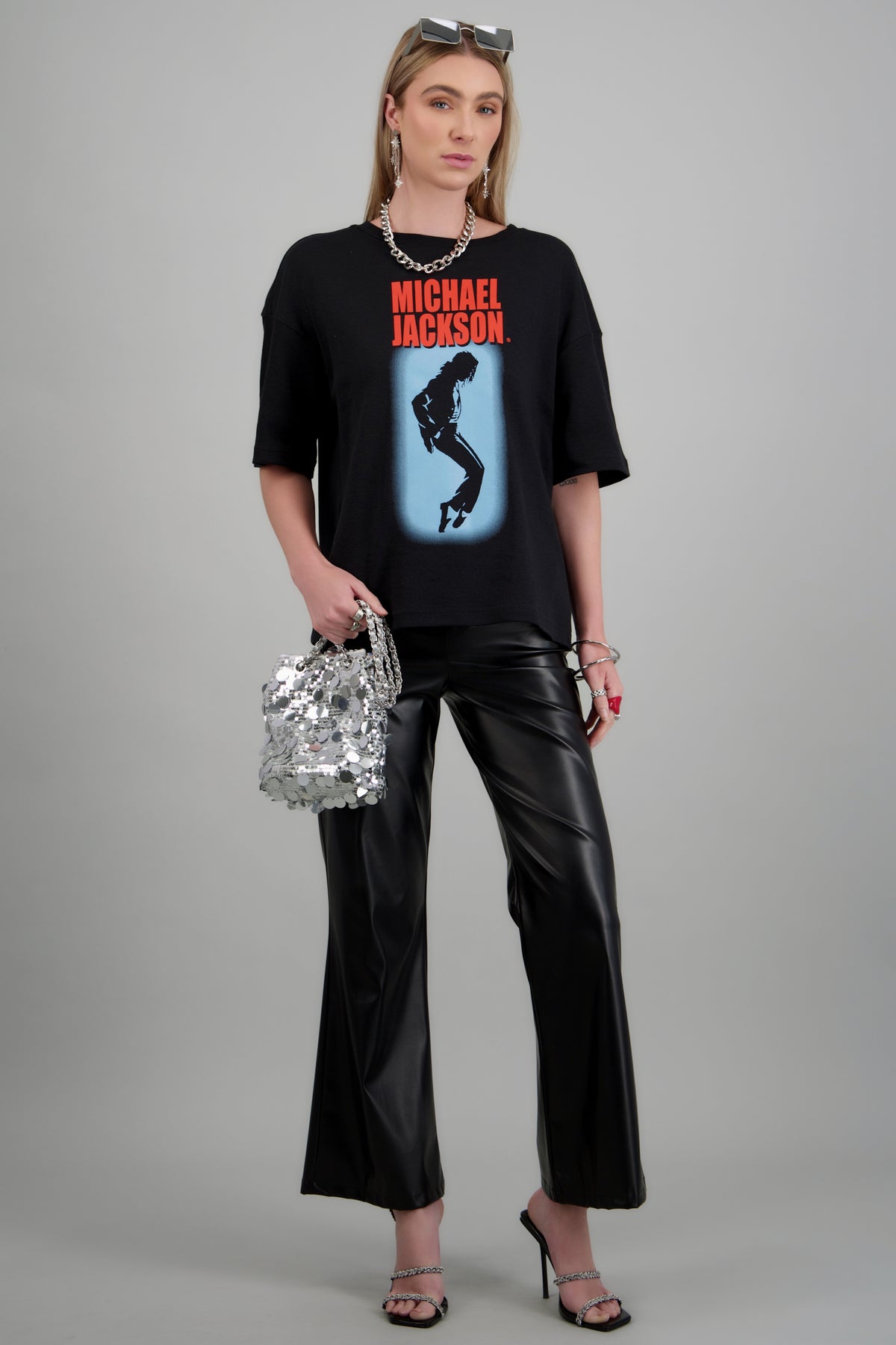 Playera Michael Jackson silueta NEGRO