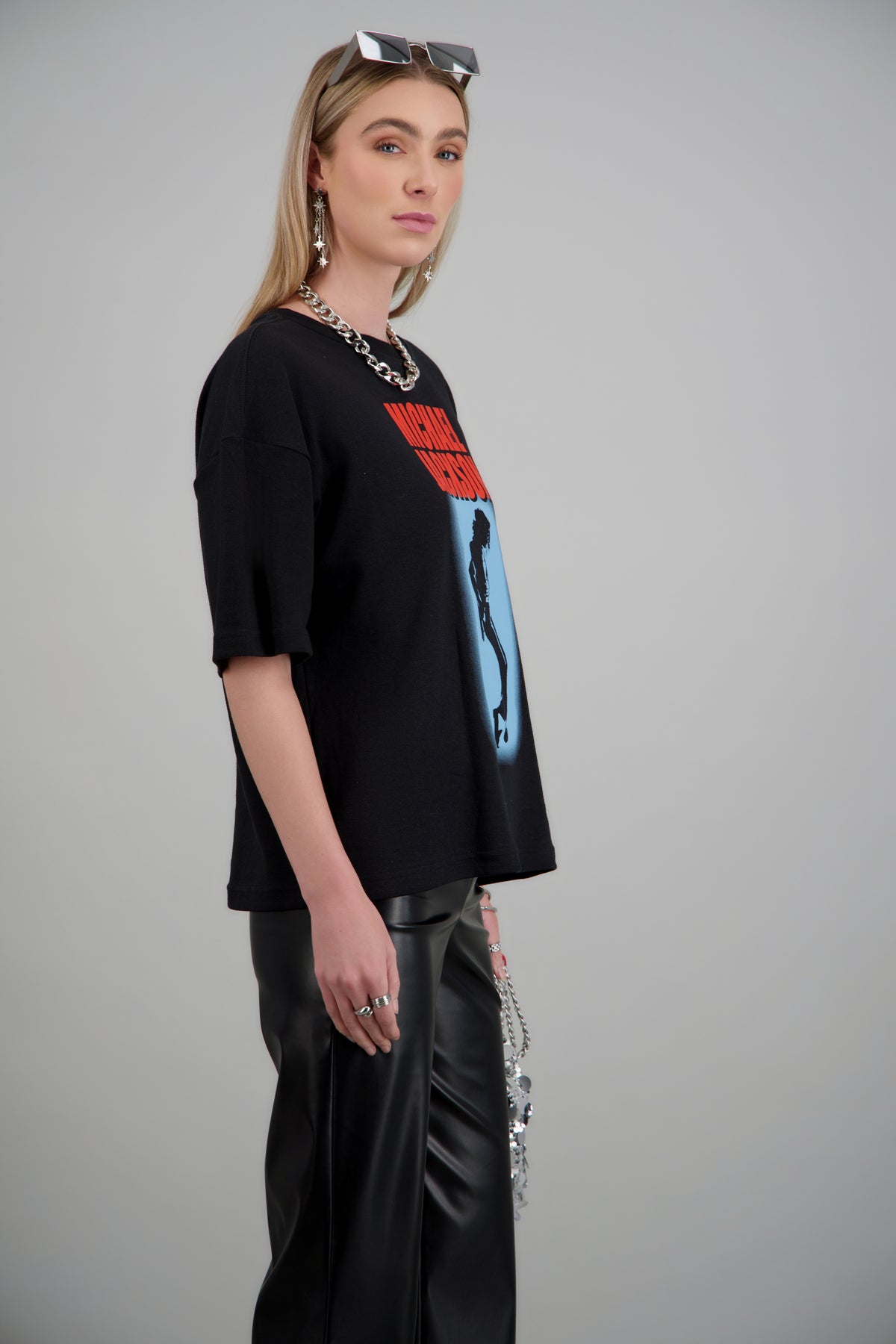 Playera Michael Jackson silueta NEGRO