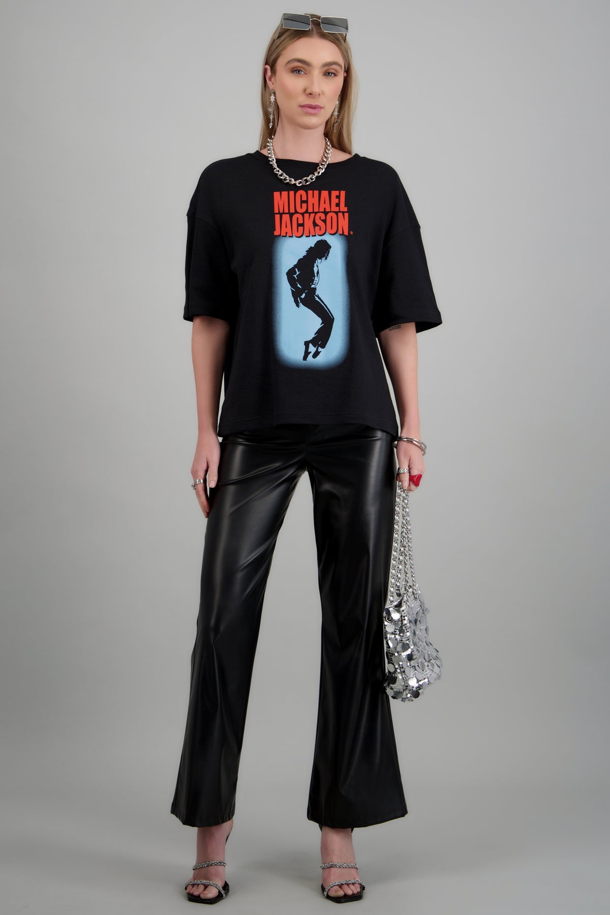 Playera Michael Jackson silueta NEGRO