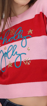 Suéter holly jolly rayas