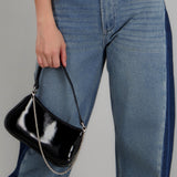 Jeans wide leg contraste